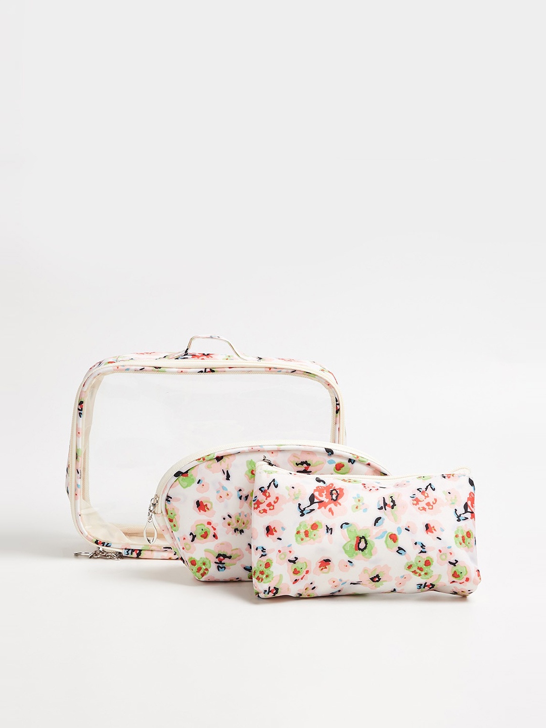 

Ginger by Lifestyle Peach Floral Printed Synthetic Travel Toiletry Kit