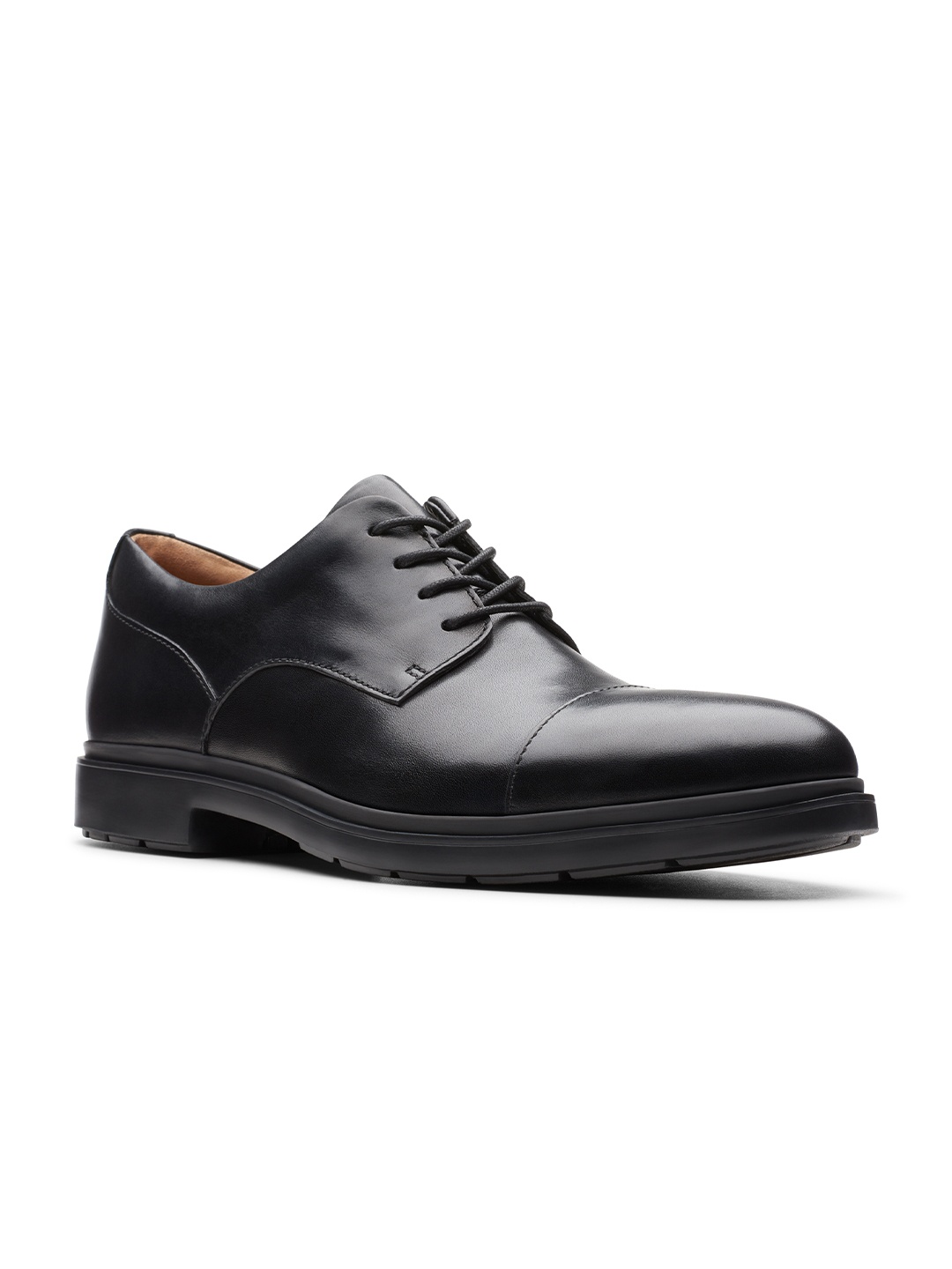 

Clarks Men Black Solid Leather Formal Derbys