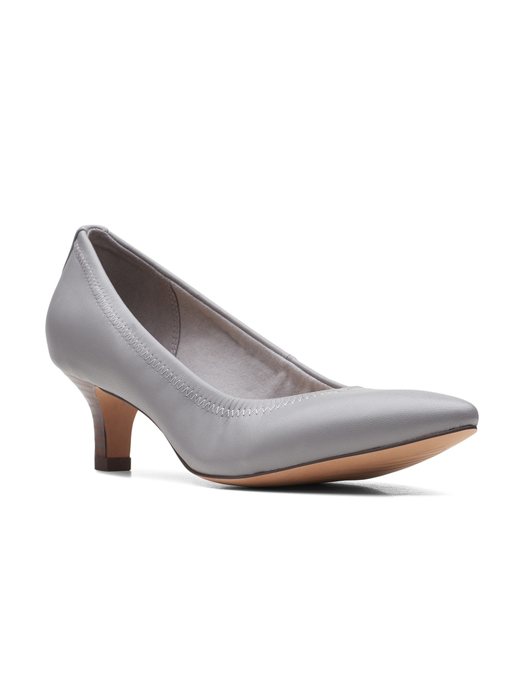 

Clarks Grey Textured Pumps
