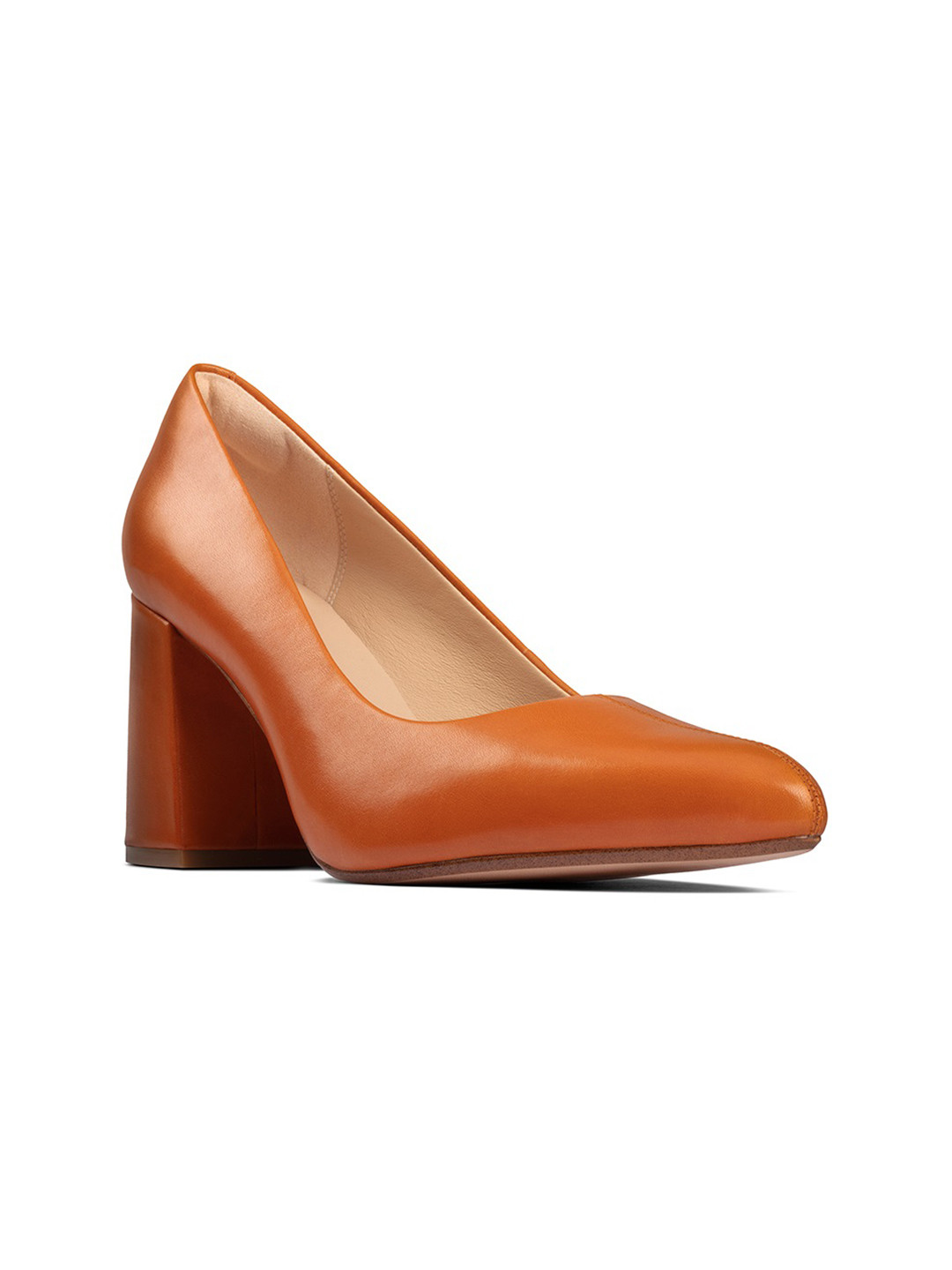 

Clarks Orange Leather Comfort Pumps