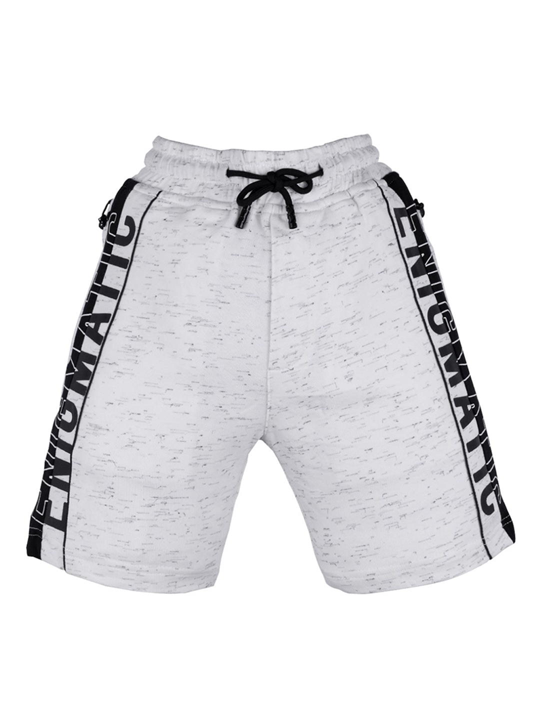

Status Quo Boys Grey Melange Printed High-Rise Shorts