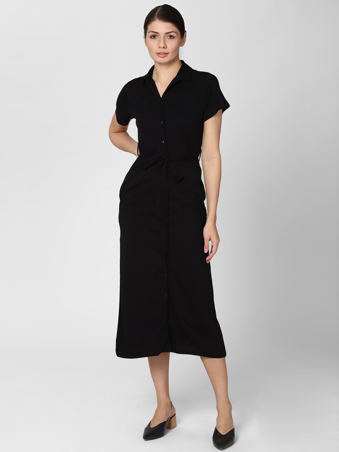 

Van Heusen Woman Black Shirt Midi Dress