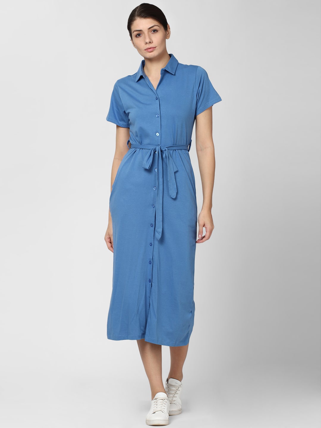 

Van Heusen Woman Blue Shirt Midi Dress