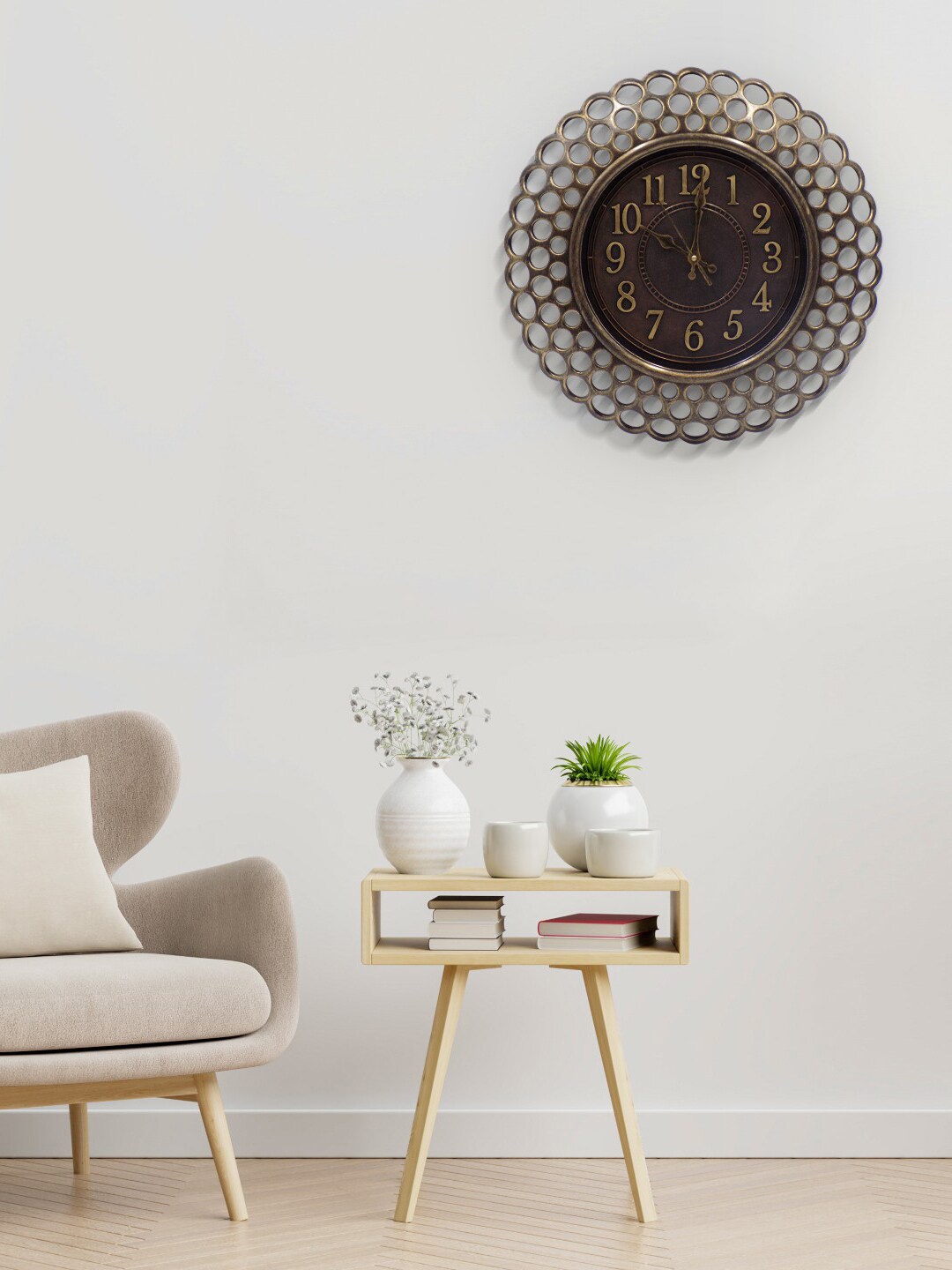 

MARKET99 Brown & Copper-Toned Contemporary Wall Clock