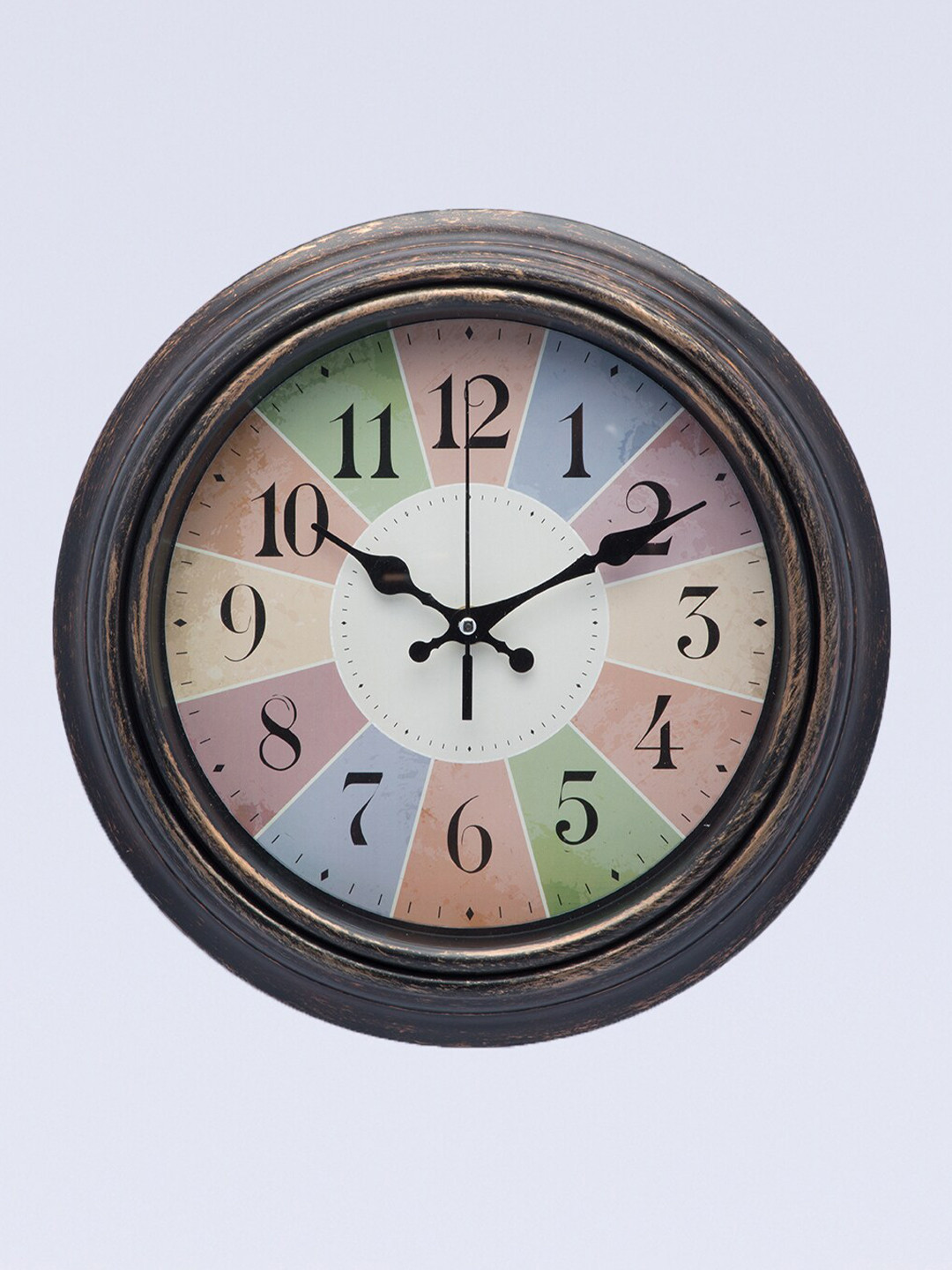 

MARKET99 Multicoloured & Bronze-Toned Printed Contemporary Handcrafted Wall Clock, Multi