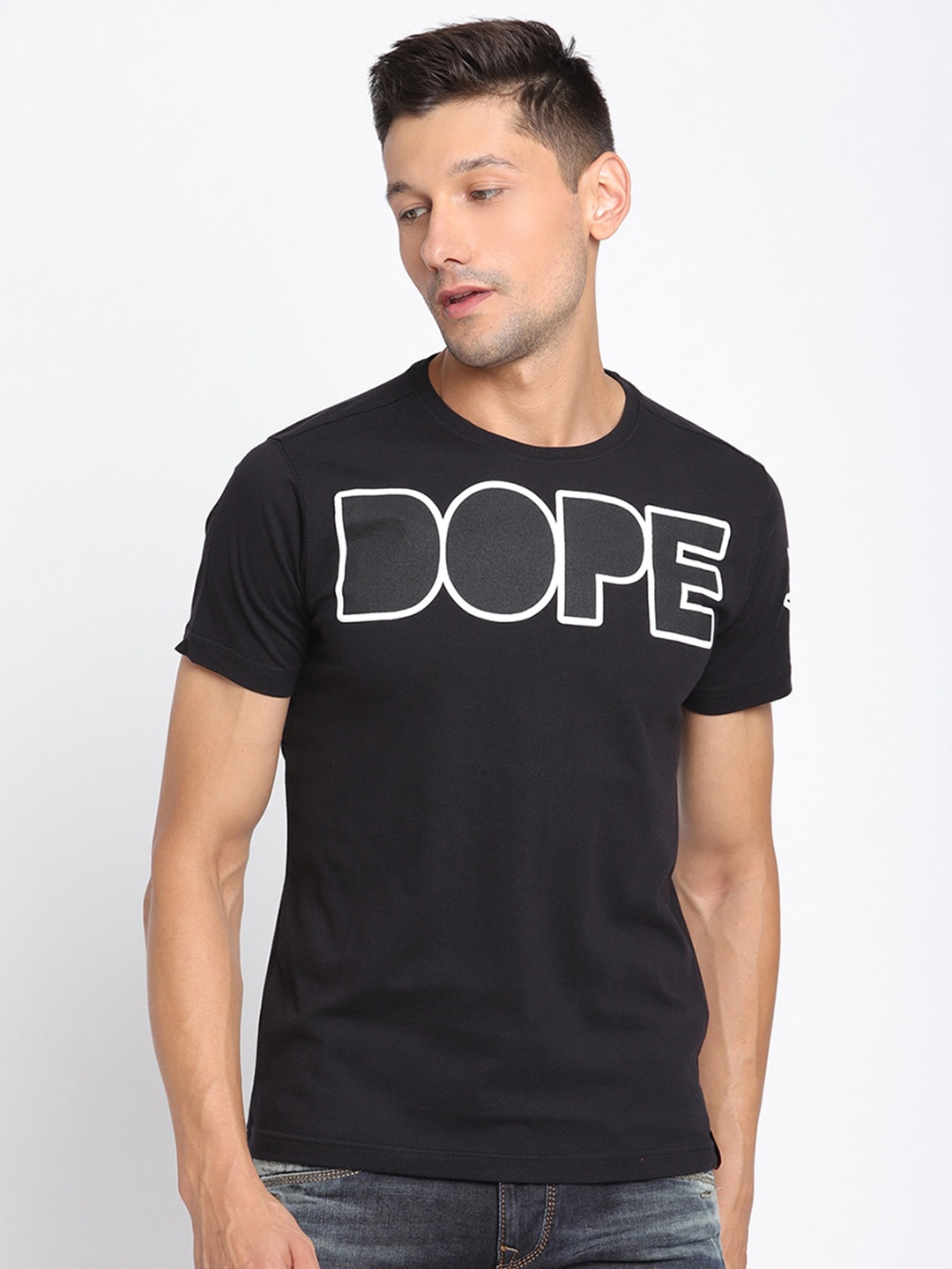 

PUNK Men Black Typography Printed T-shirt