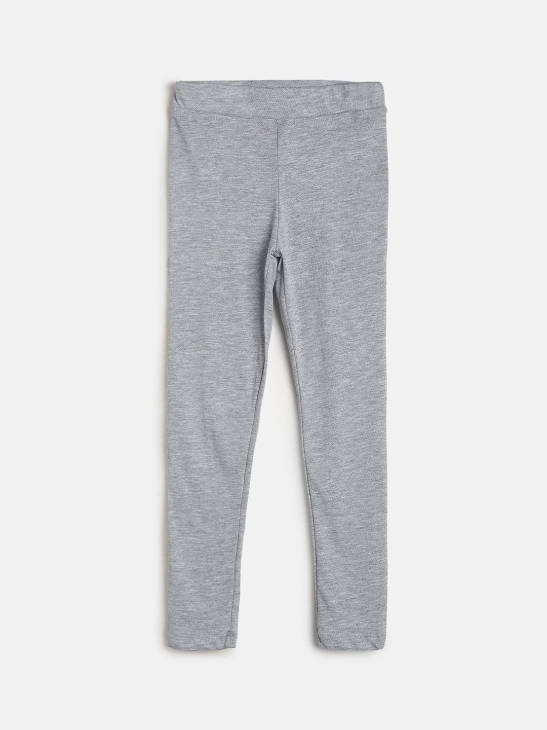 

TALES & STORIES Girls Grey Solid Cotton Leggings