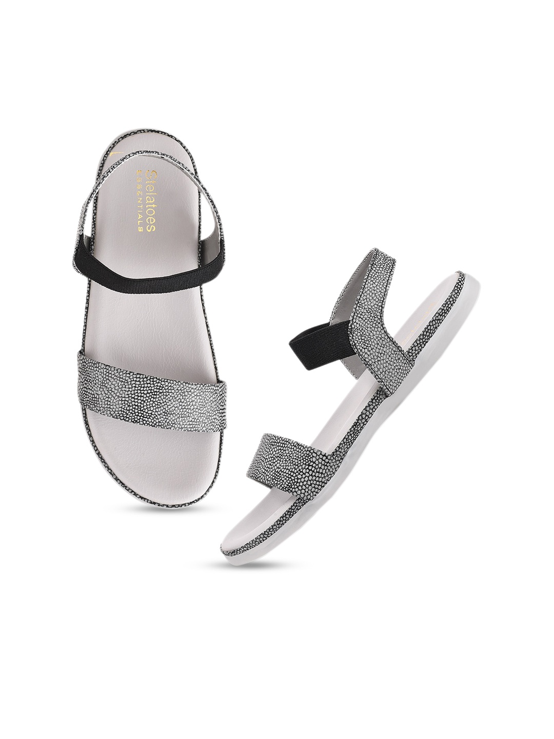 

Stelatoes Women Black Open Toe Flats