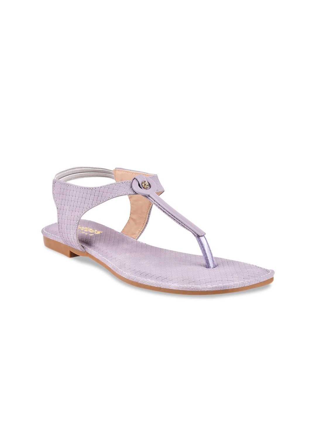 

Stelatoes Women Purple Colourblocked T-Strap Flats