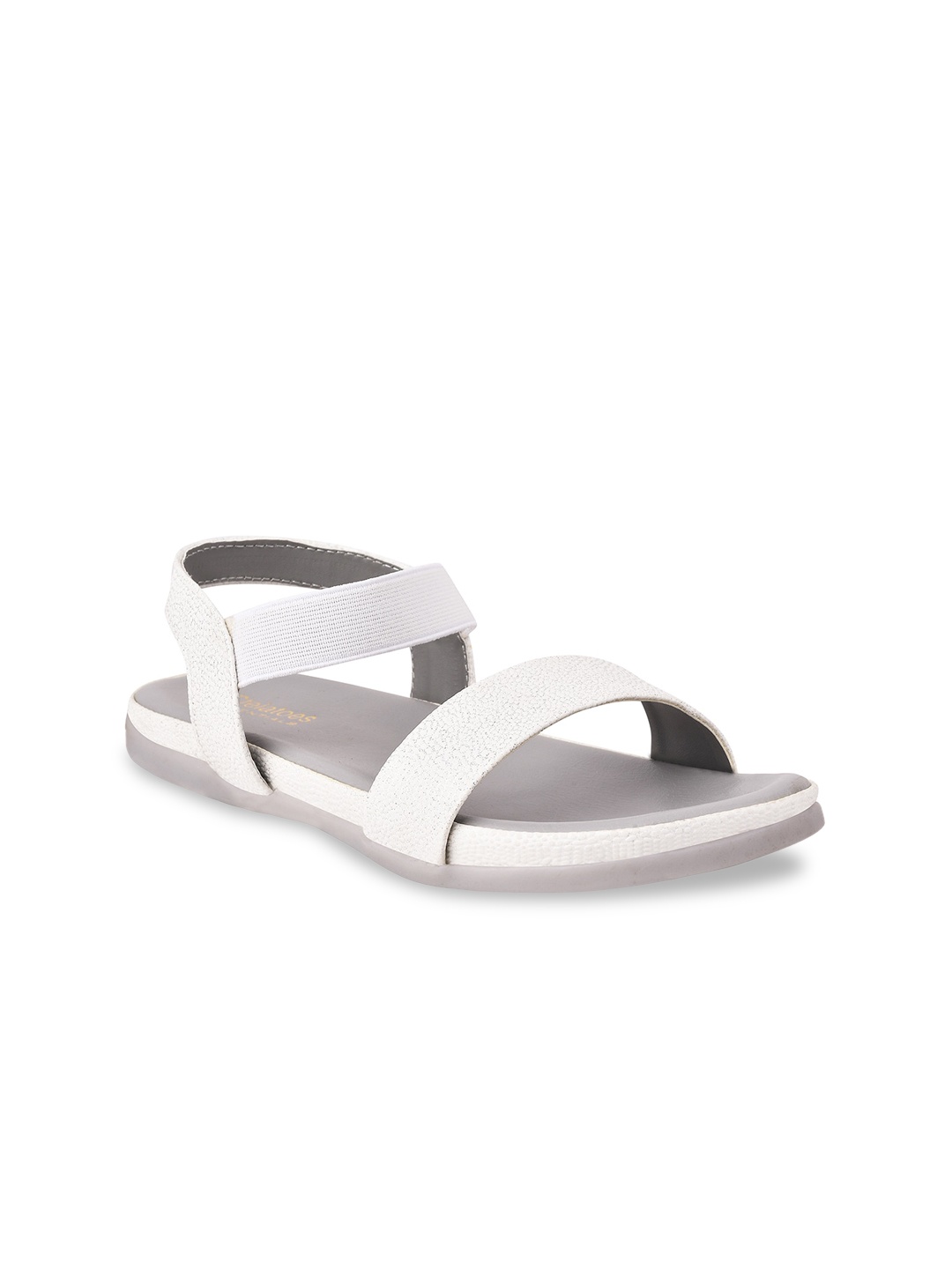 

Stelatoes Women White Open Toe Flats