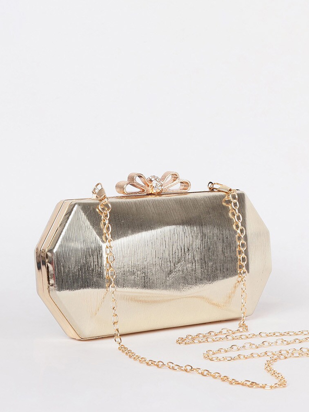 

CODE by Lifestyle Gold-Toned Synthetic Clutches with Bow Detail