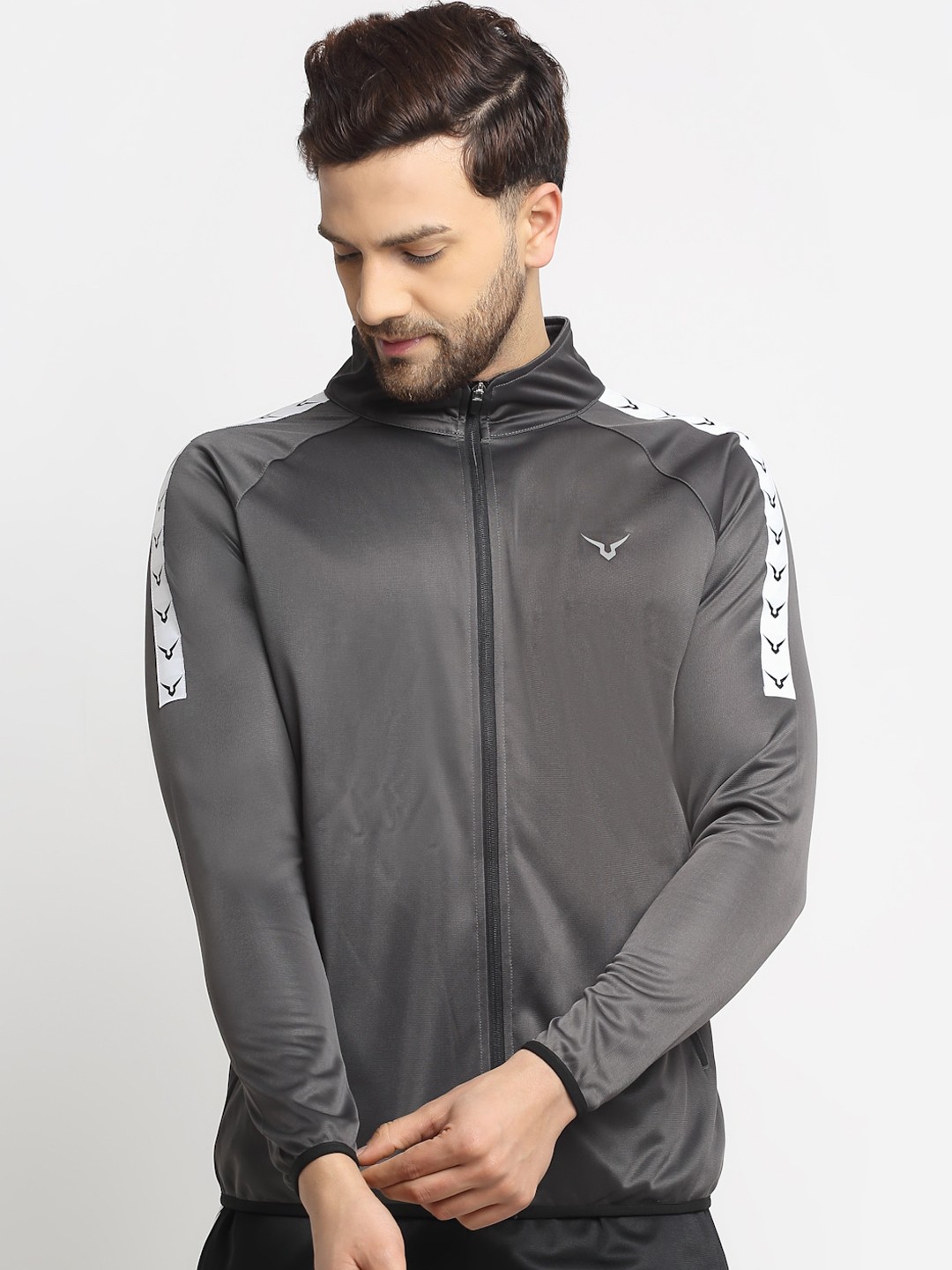 

Invincible Men Grey Lightweight Rapid Dry Training or Gym Sporty Jacket