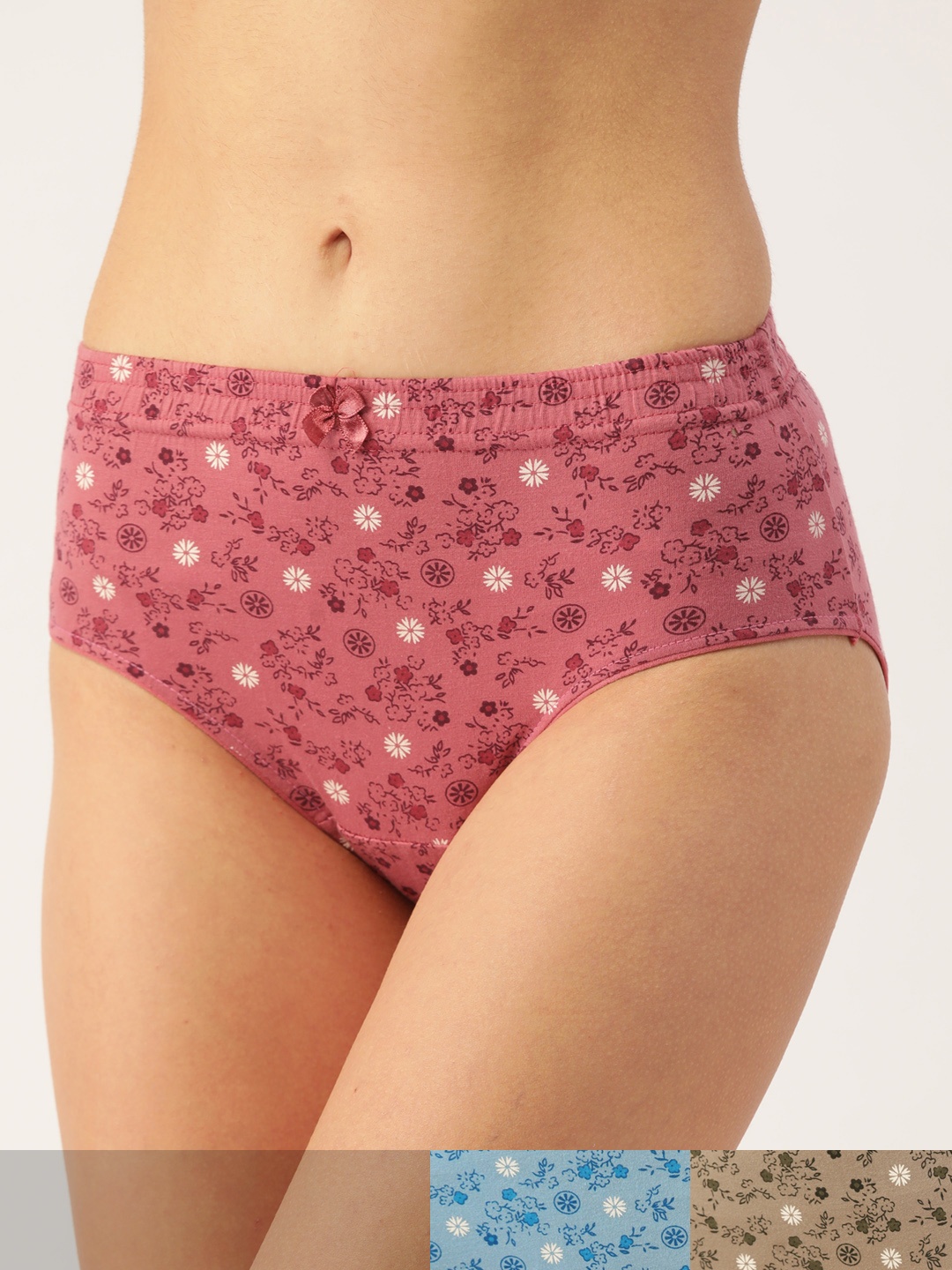 

Lady Lyka Women Pack of 3 Cotton Printed Hipster Briefs LADY LOVE 6, Pink