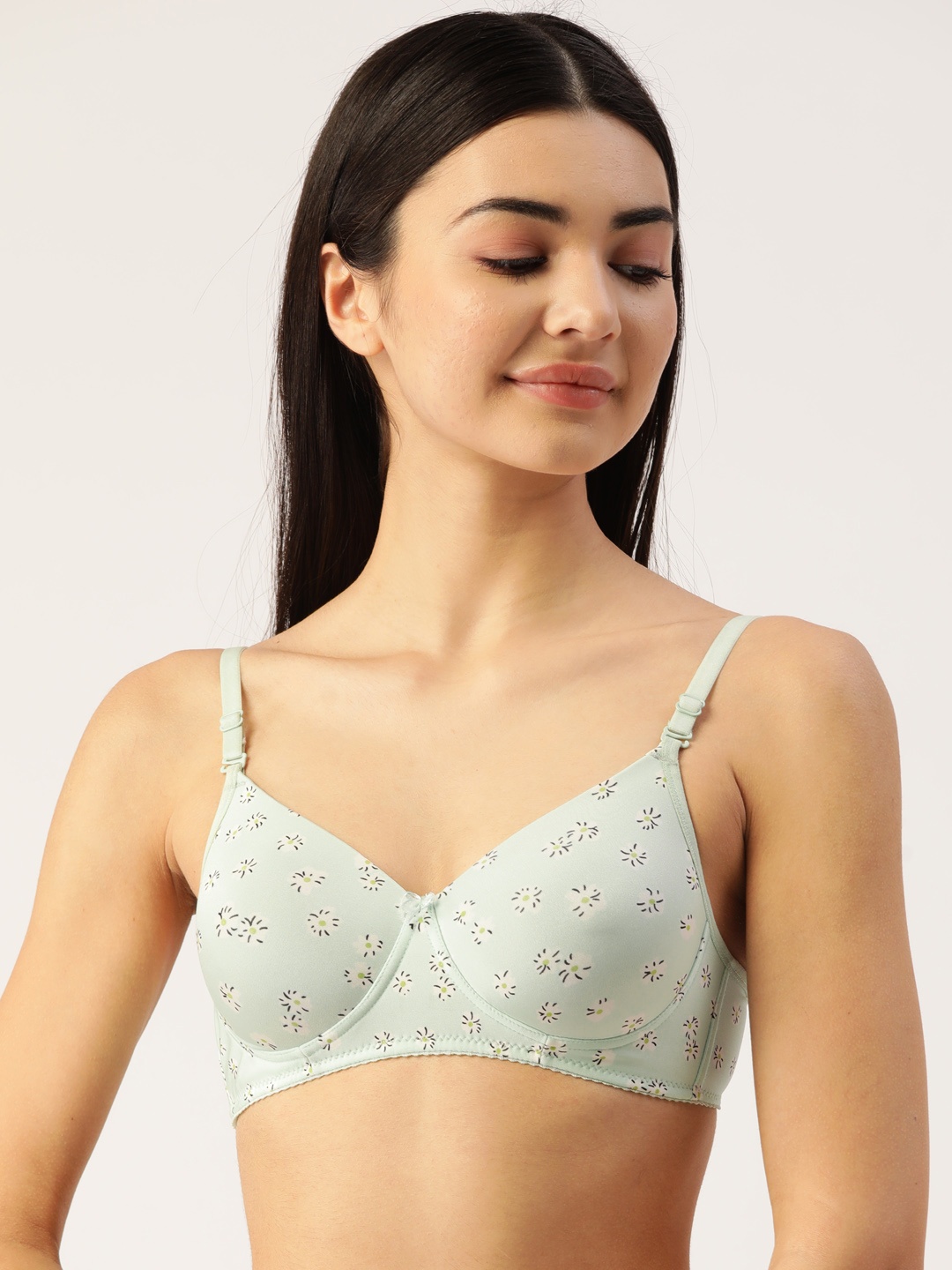 

Lady Lyka Blue & White Floral Bra Lightly Padded