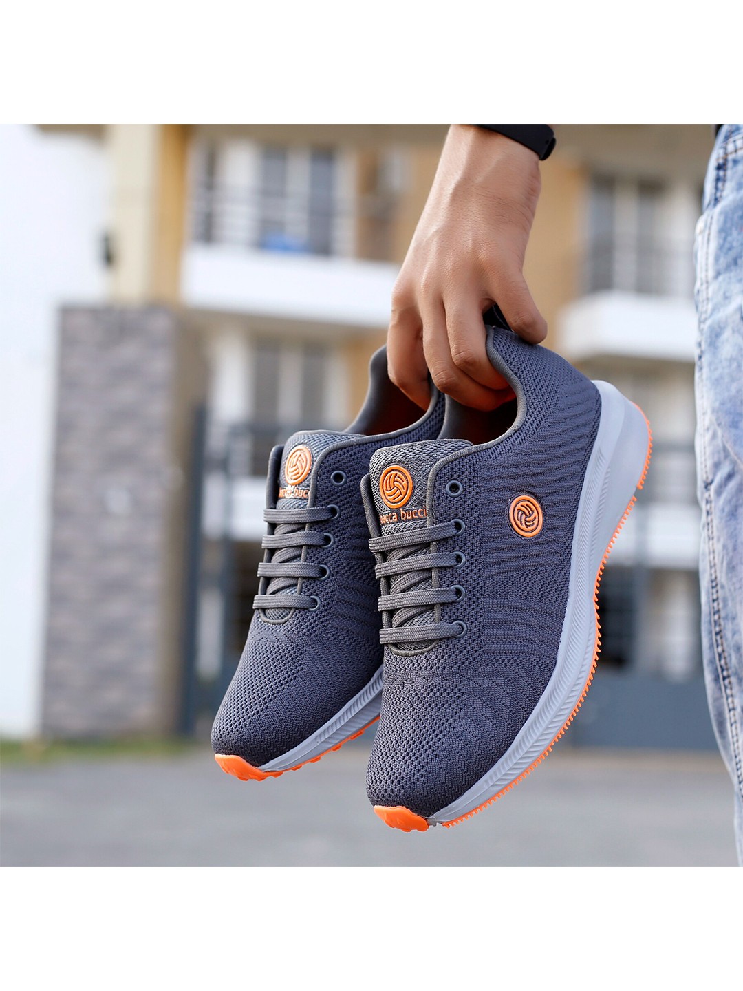 

bacca bucci Men Grey Mesh Non-Marking Training or Gym Shoes