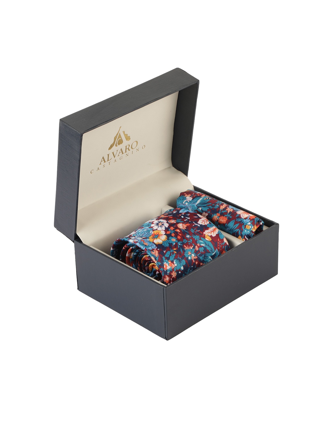 

Alvaro Castagnino Men Maroon & Blue Printed Accessory Gift Set