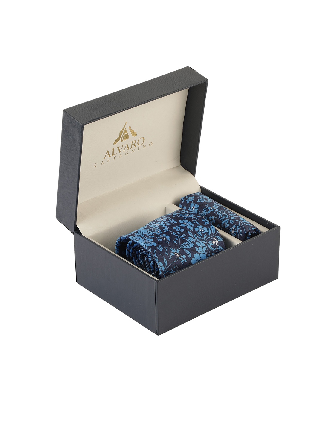 

Alvaro Castagnino Men Blue & White Floral Printed Accessory Gift Set
