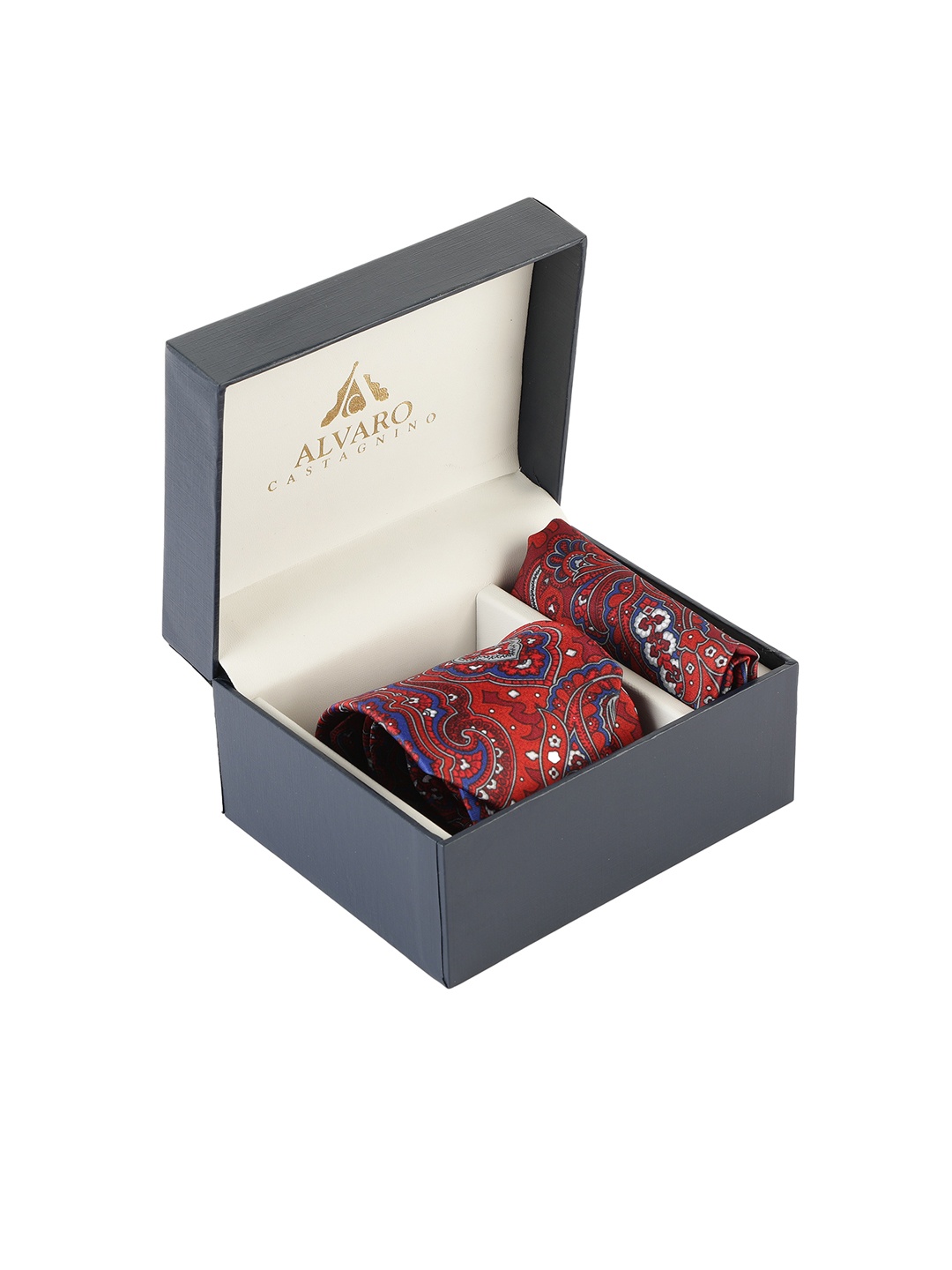 

Alvaro Castagnino Men Maroon & Blue Printed Accessory Gift Set
