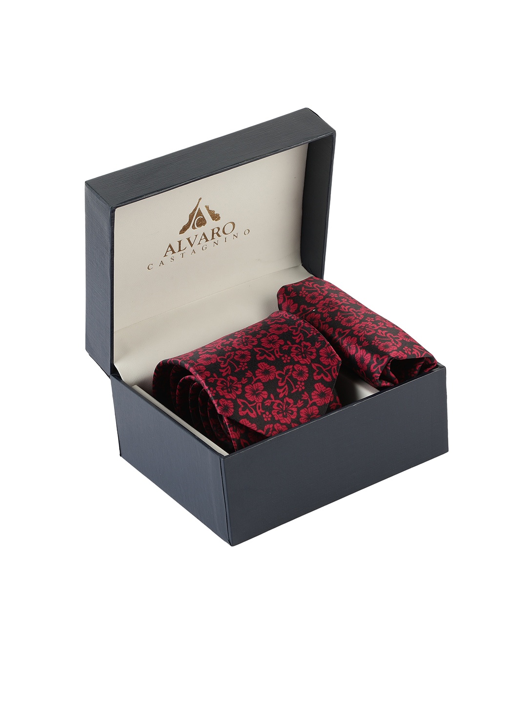 

Alvaro Castagnino Men Maroon & Black Printed Accessory Gift Set