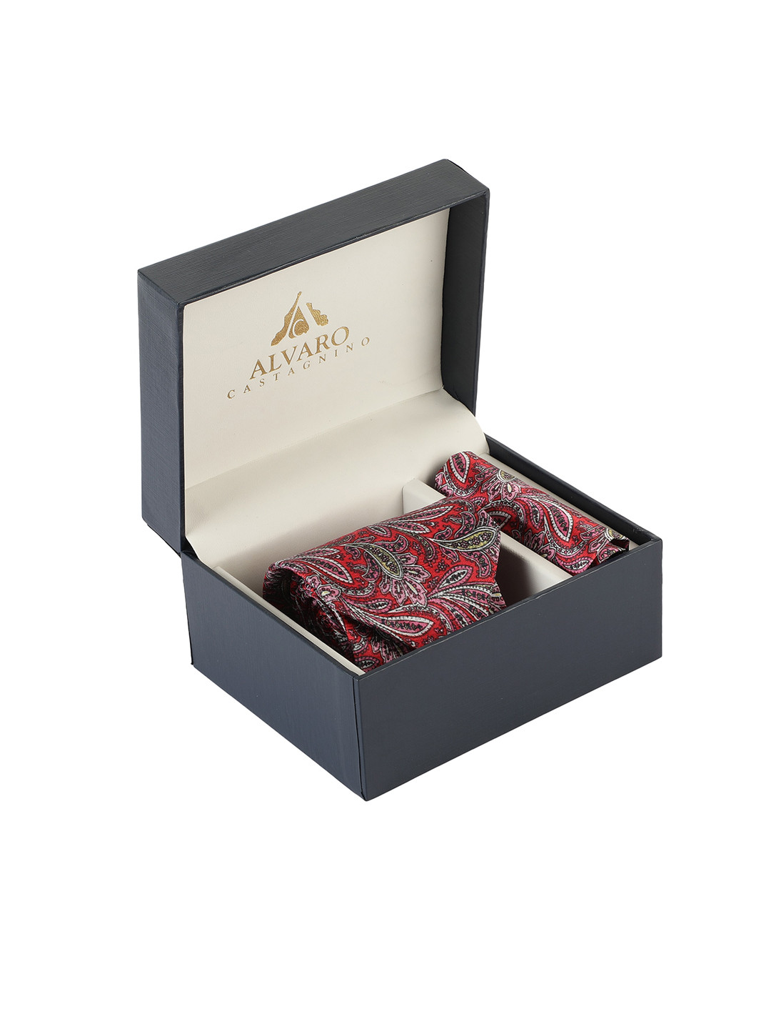 

Alvaro Castagnino Men Maroon & Green Printed Accessory Gift Set