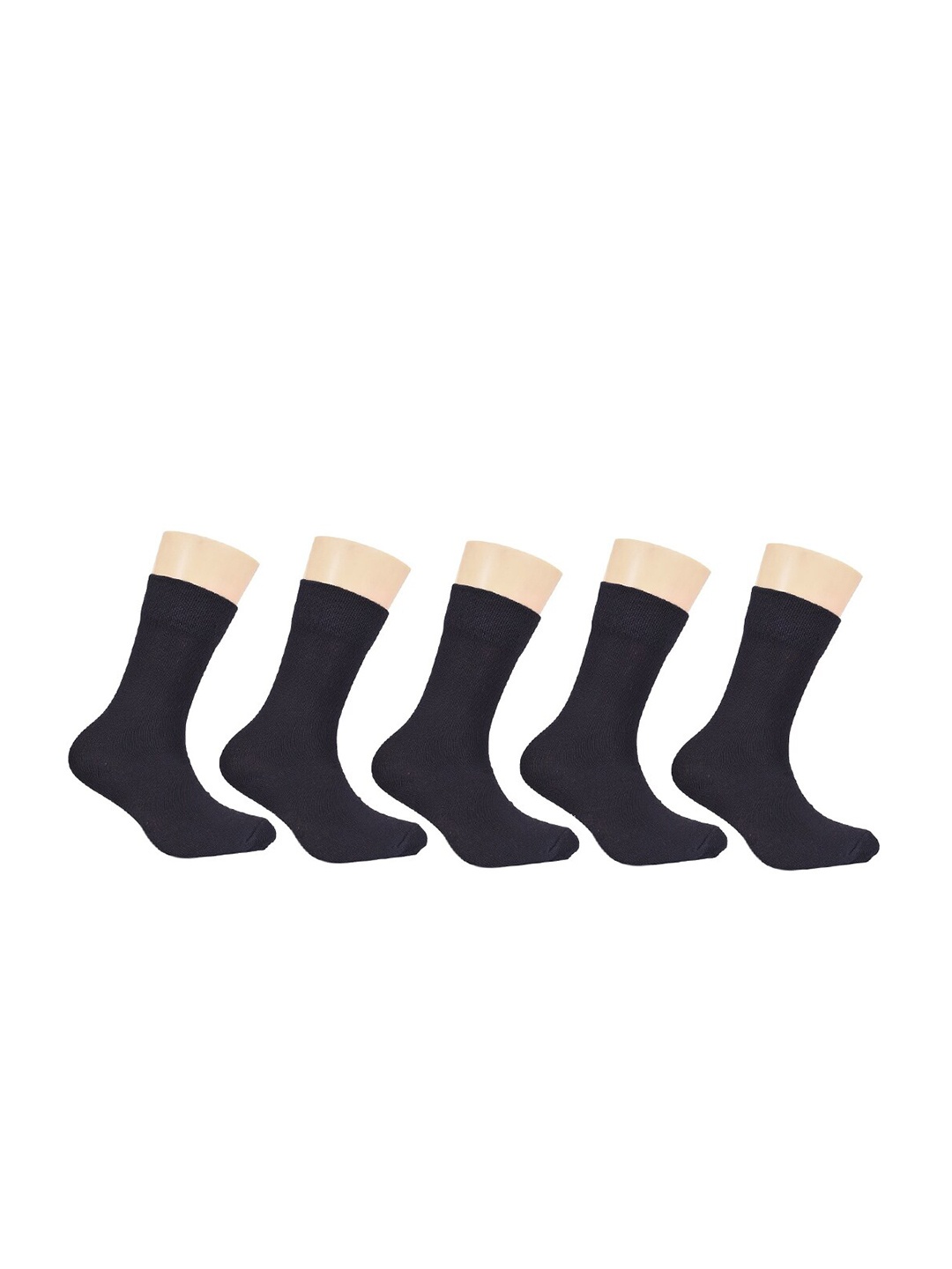 

FOOTPRINT Kids 5 Pairs Solid Anti Odour Organic Cotton Calf Length Bamboo School Socks, Black