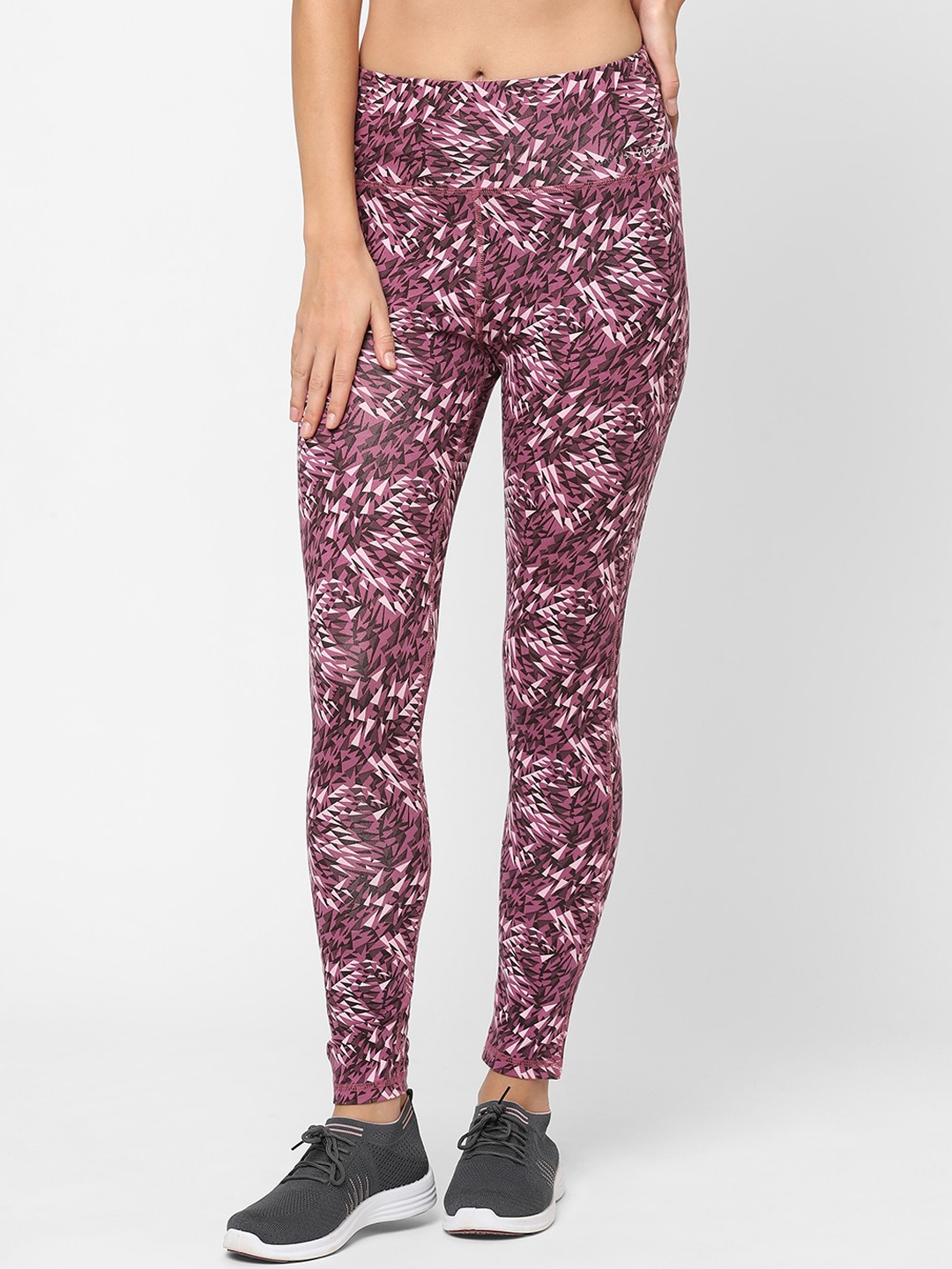 

MAYSIXTY Women Maroon Cotton Spandex Printed Yoga Pant