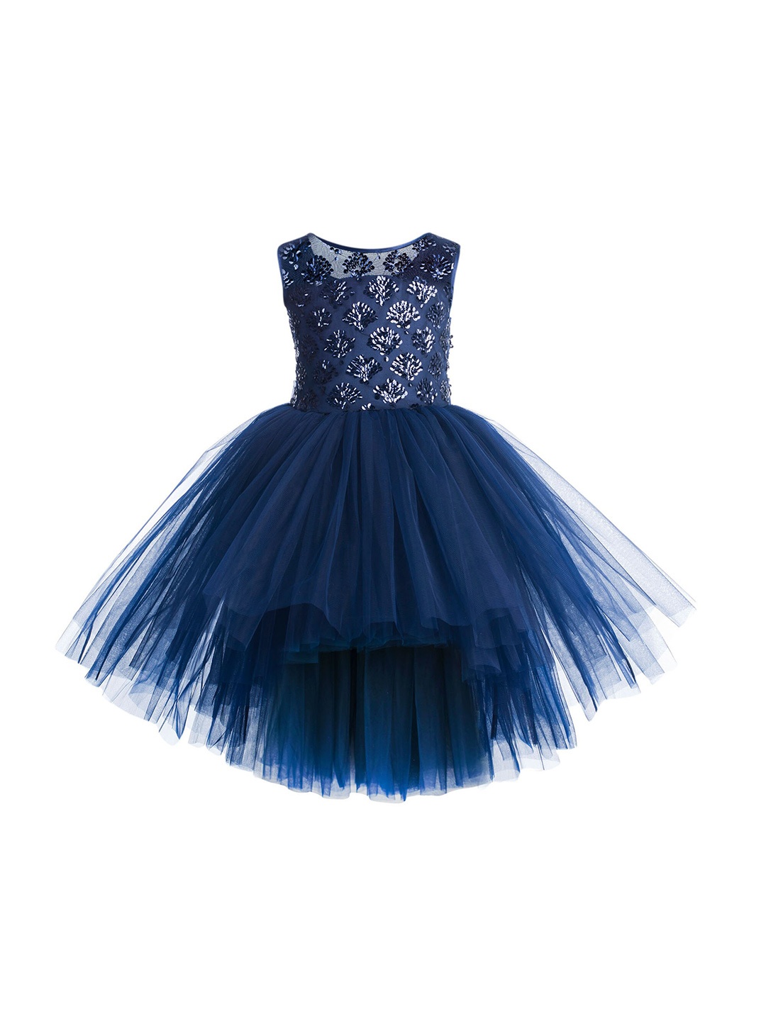 

Toy Balloon kids Navy Blue Embellished Net Dress