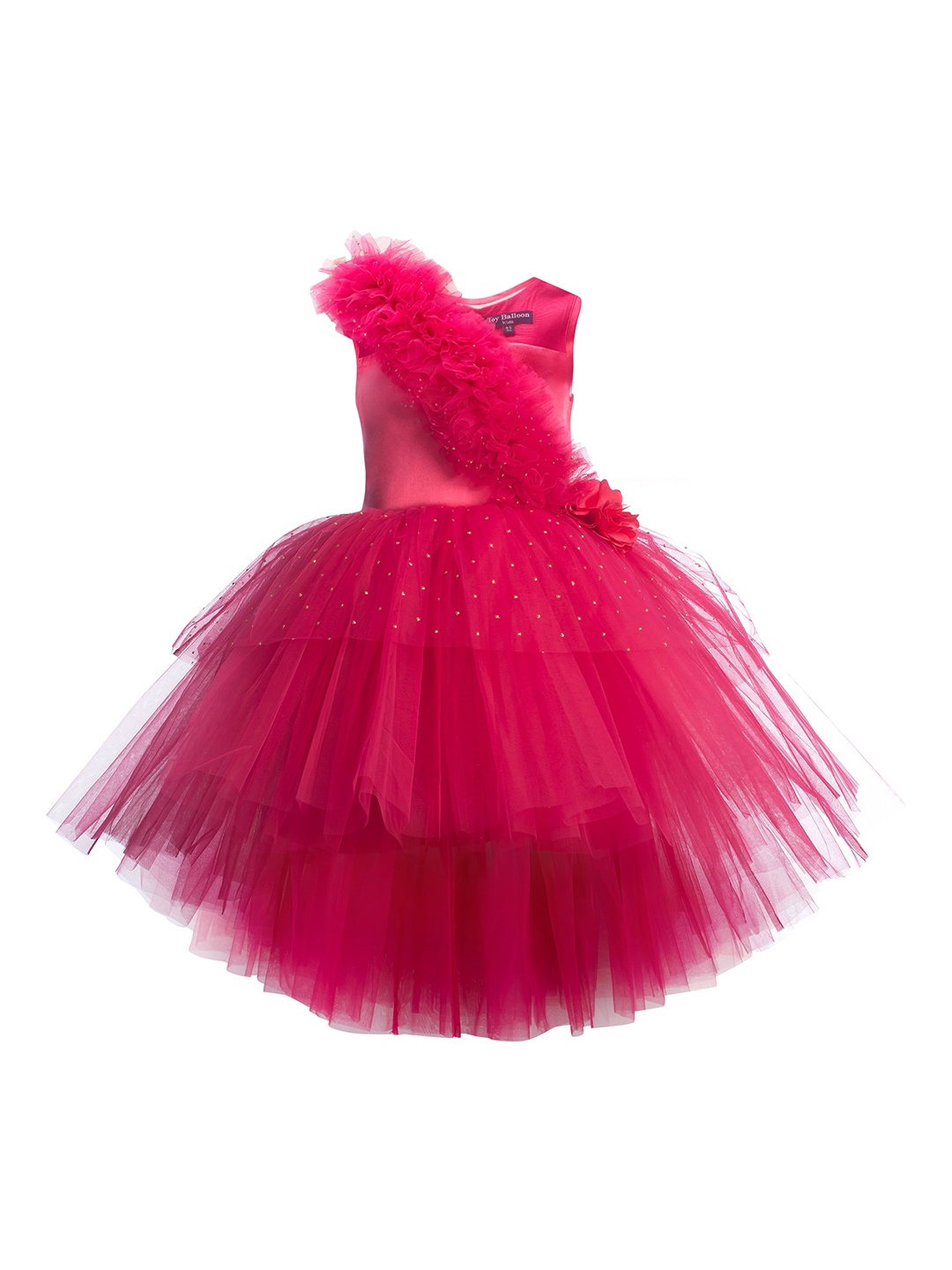 

Toy Balloon kids Pink Layered Net Maxi Dress