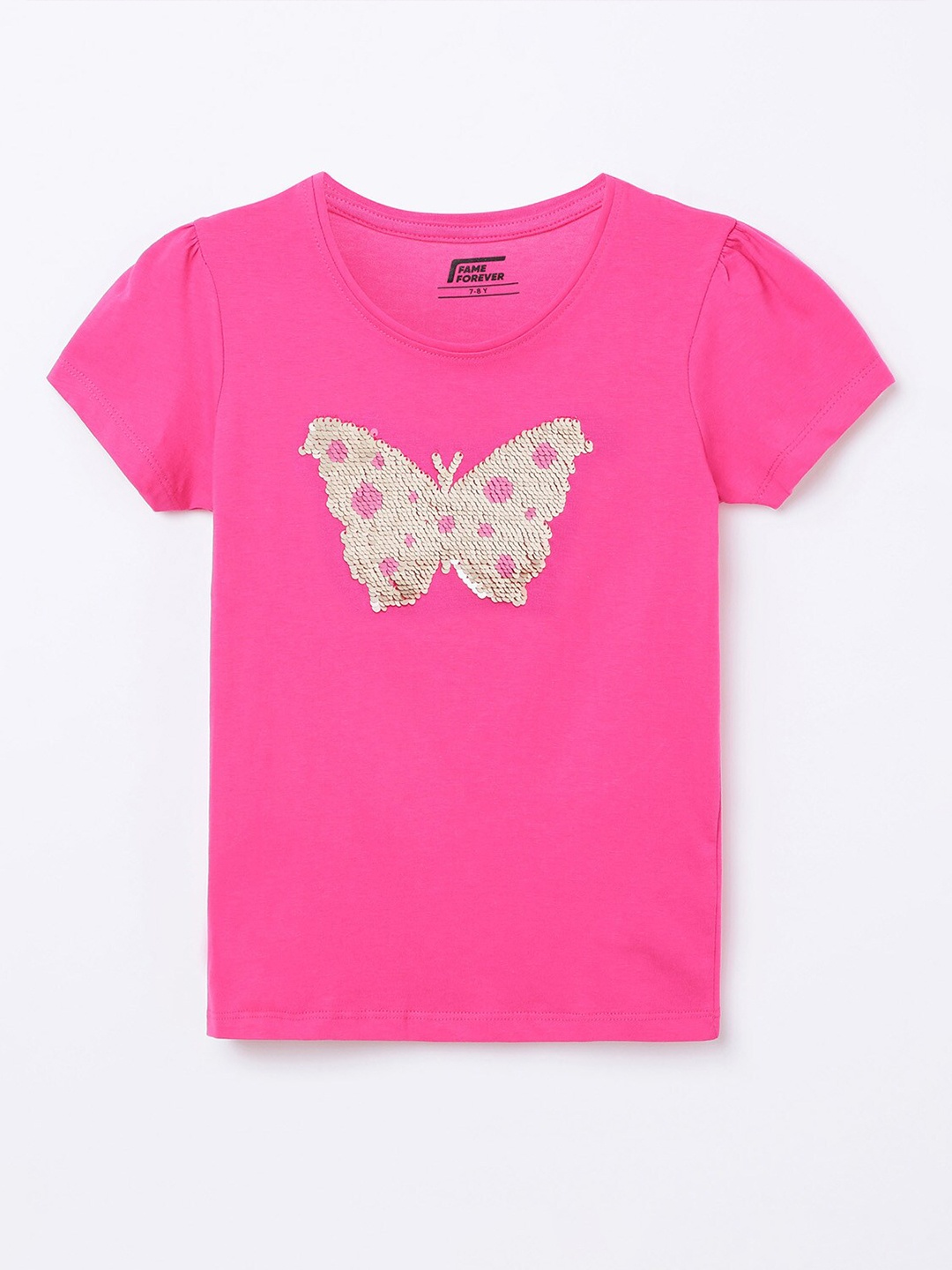 

Fame Forever by Lifestyle Girls Fuchsia Printed Pure Cotton Top