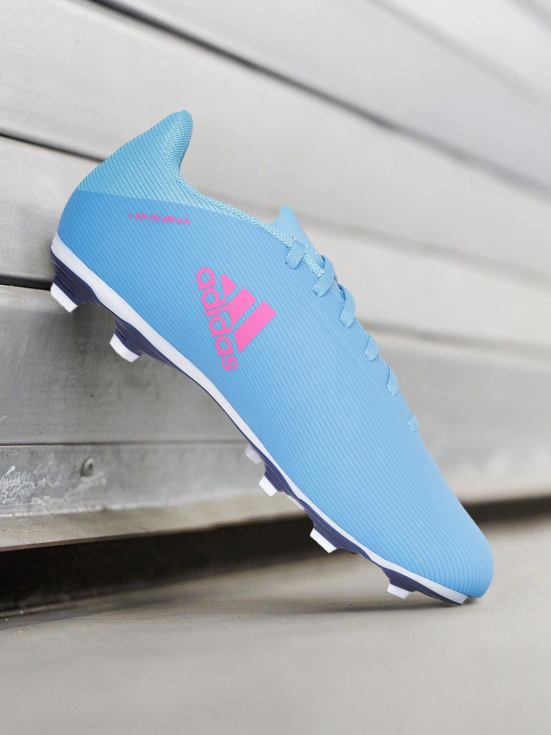

ADIDAS Unisex Blue & Pink Striped X Speedflow.4 FxG Sustainable Football Shoes