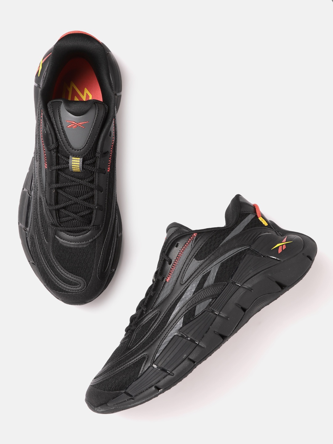 

Reebok Unisex Black Solid Woven Design Floatride Fuel Zig Kinetica 2.5 Running Shoes