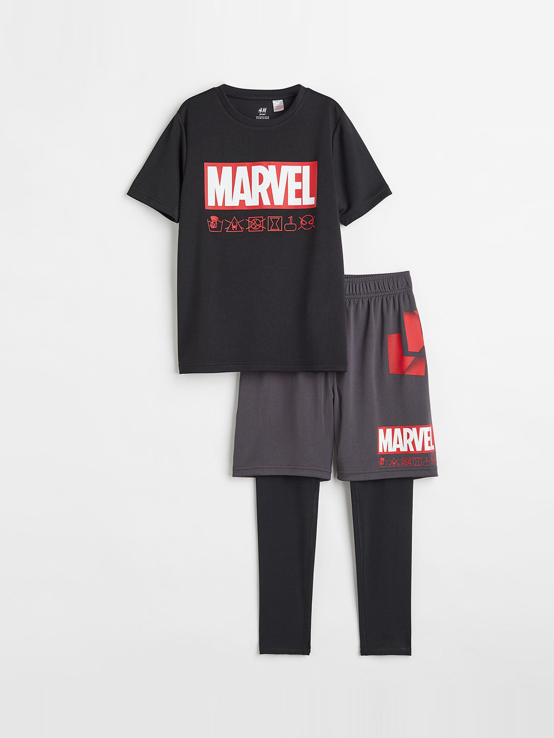 

H&M Girls 2-Piece Printed Sports Set, Black