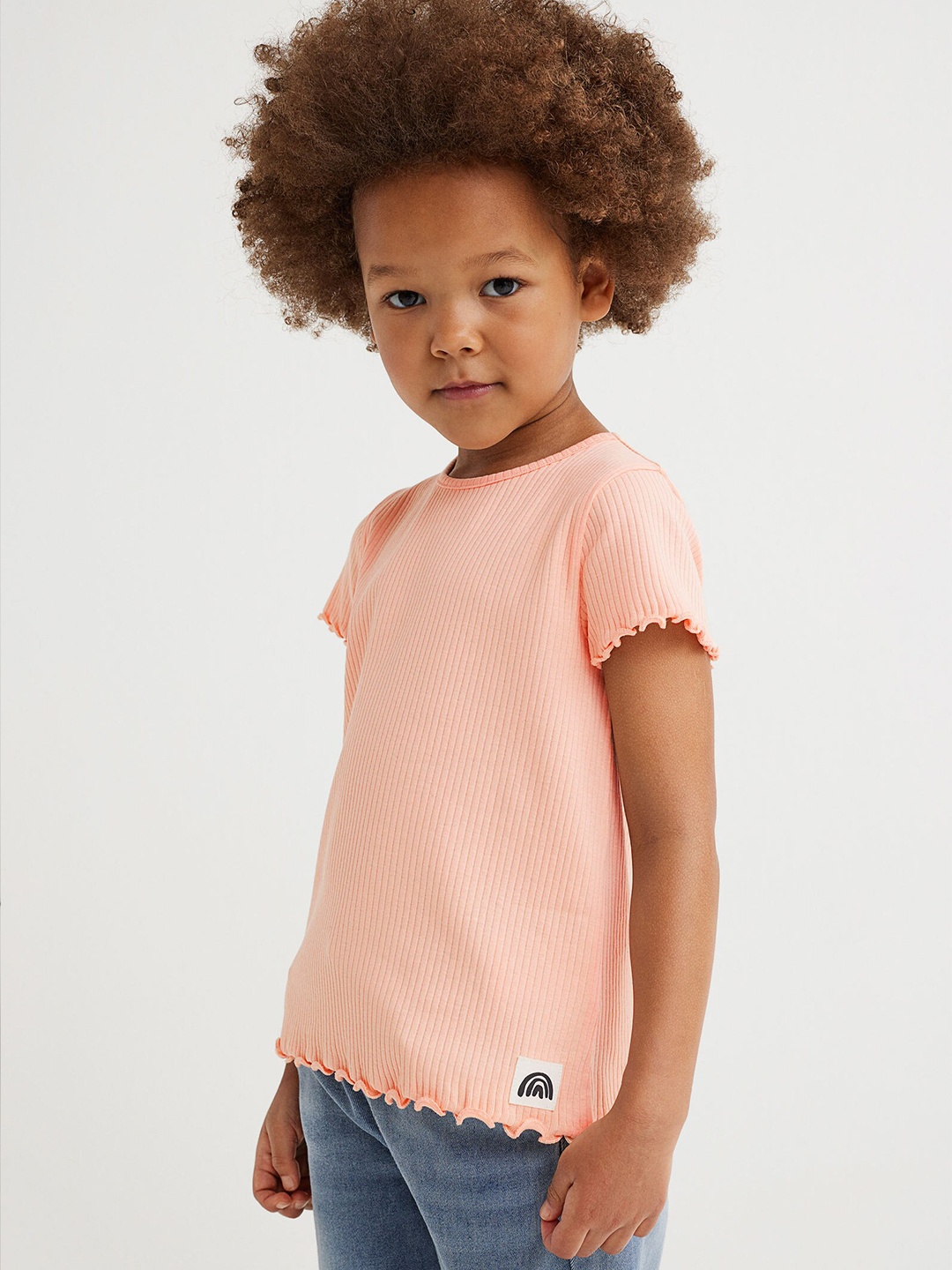 

H&M Girls Orange Ribbed top