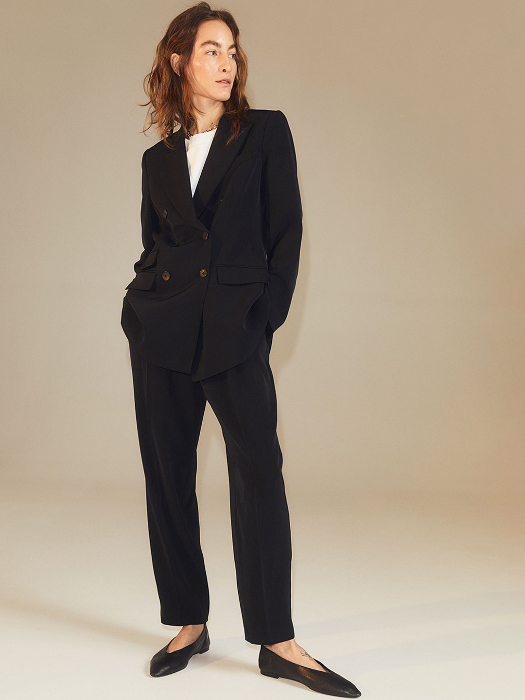 

H&M Women Black Solid Tailored Trousers