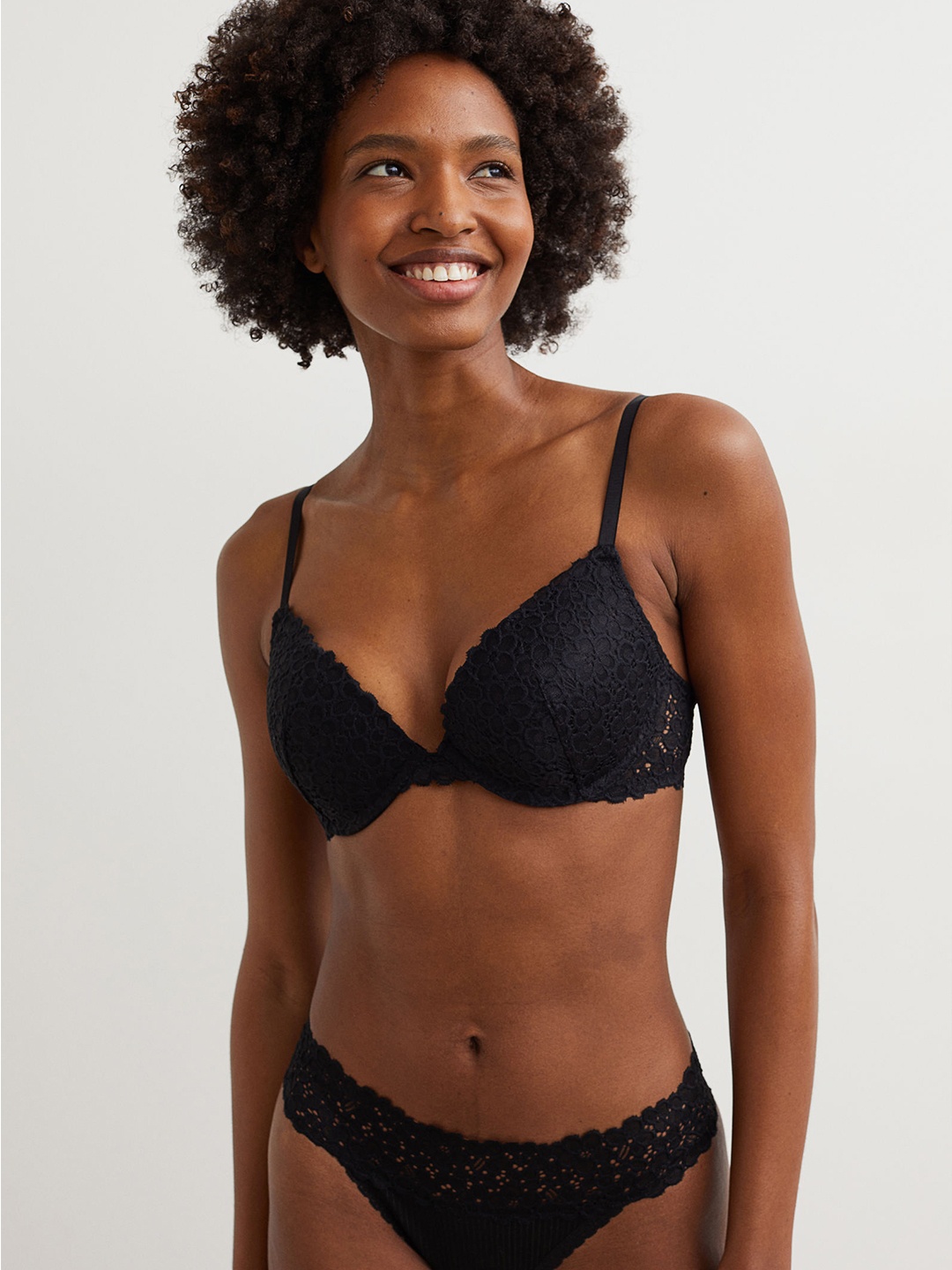

H&M Women Black Lace Push-Up Bra - 1046392001