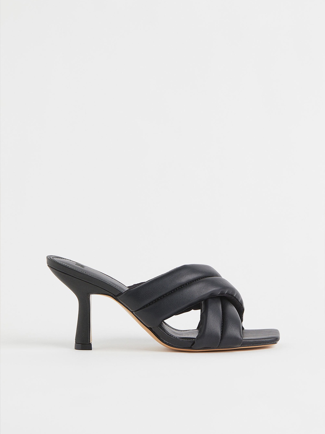 

H&M Women Black Textured Mules