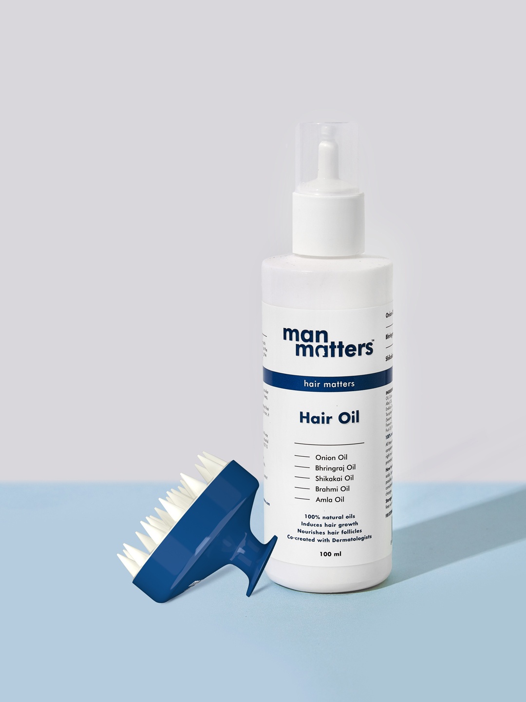 

Man Matters Oil Care Kit with Hair Oil and Scalp Massager, White
