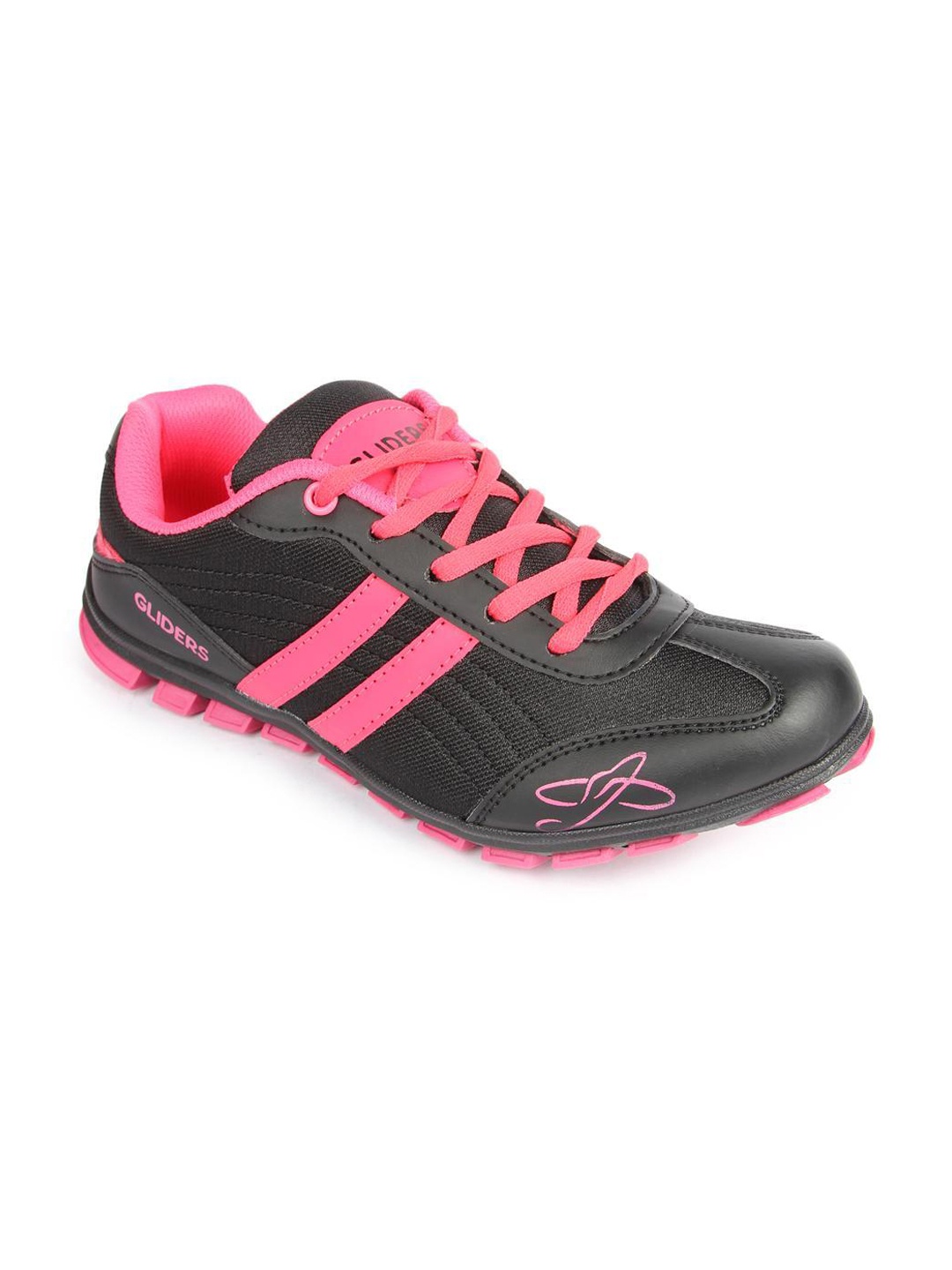 

Gliders Women Black & Pink Colourblocked Regular Sneakers