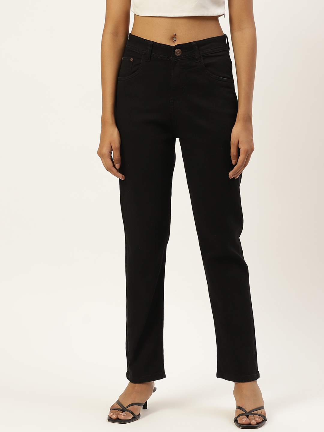 

PARIS HAMILTON Women Black High-Rise Stretchable Jeans