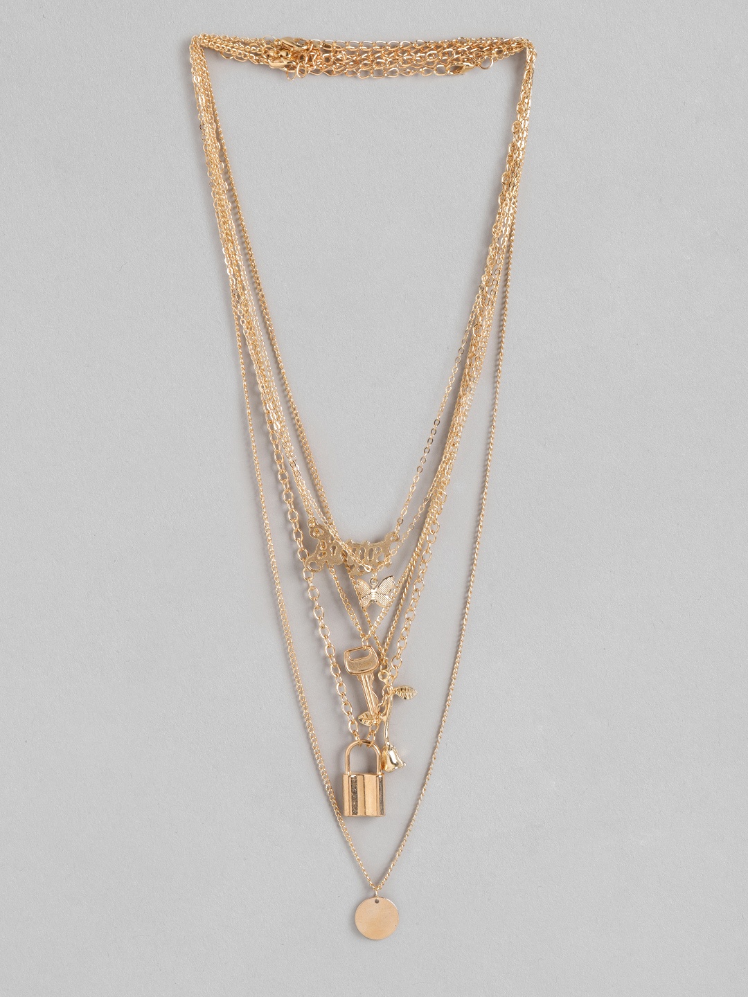 Jewels Galaxy Women Set of 6 Gold-Toned Necklace