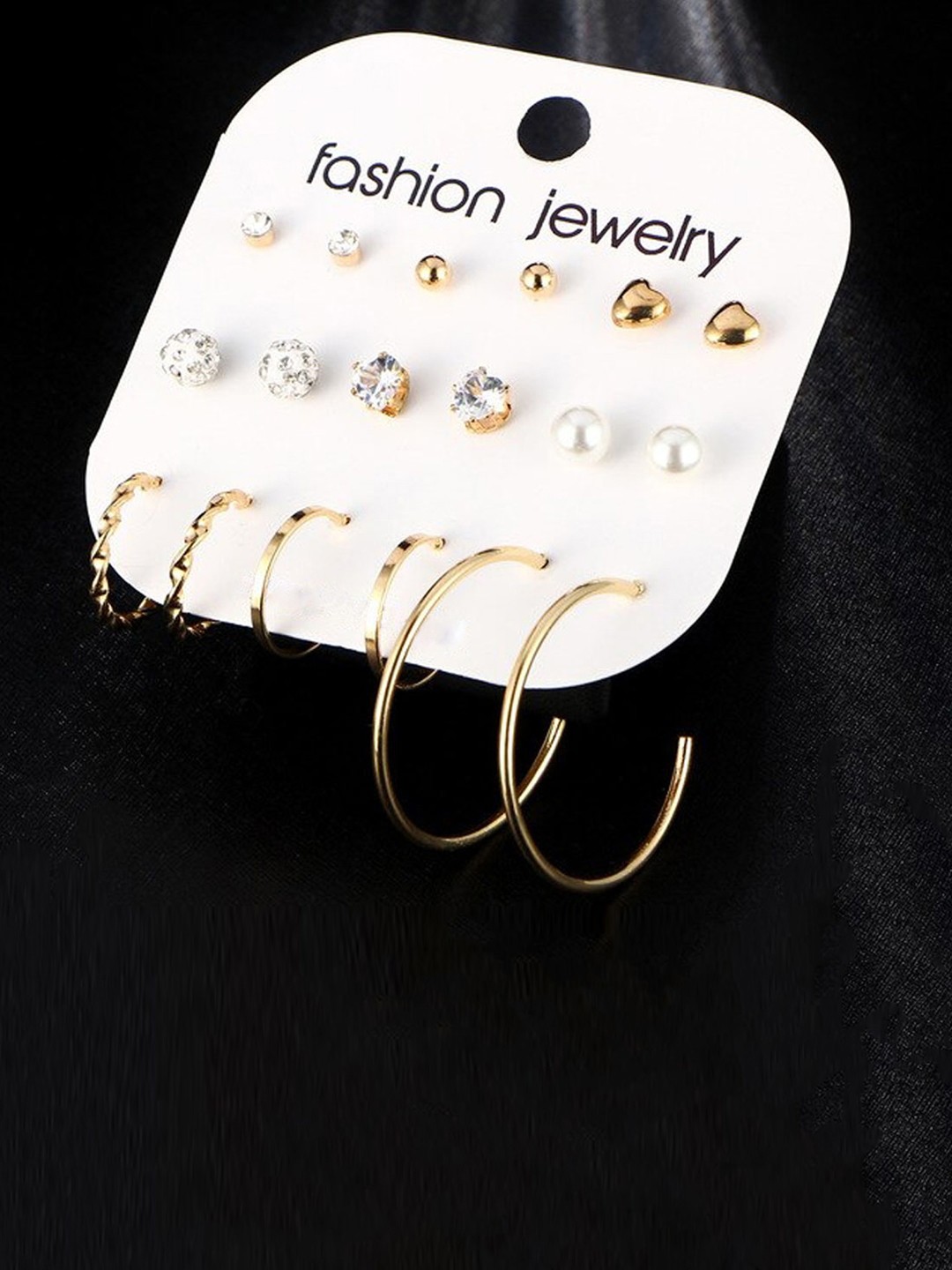 

Jewels Galaxy Gold-Toned Classic Set of 9 Earrings