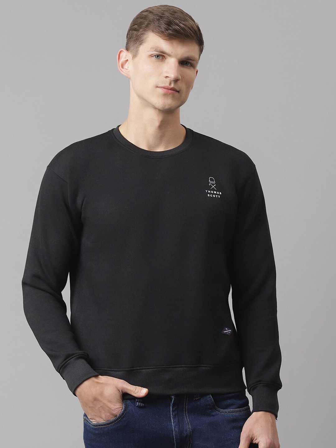 

Thomas Scott Men Black Sustainable Sweatshirt