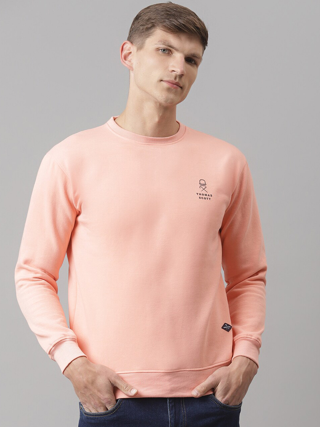 

Thomas Scott Men Peach-Coloured Sustainable Sustainable Sweatshirt