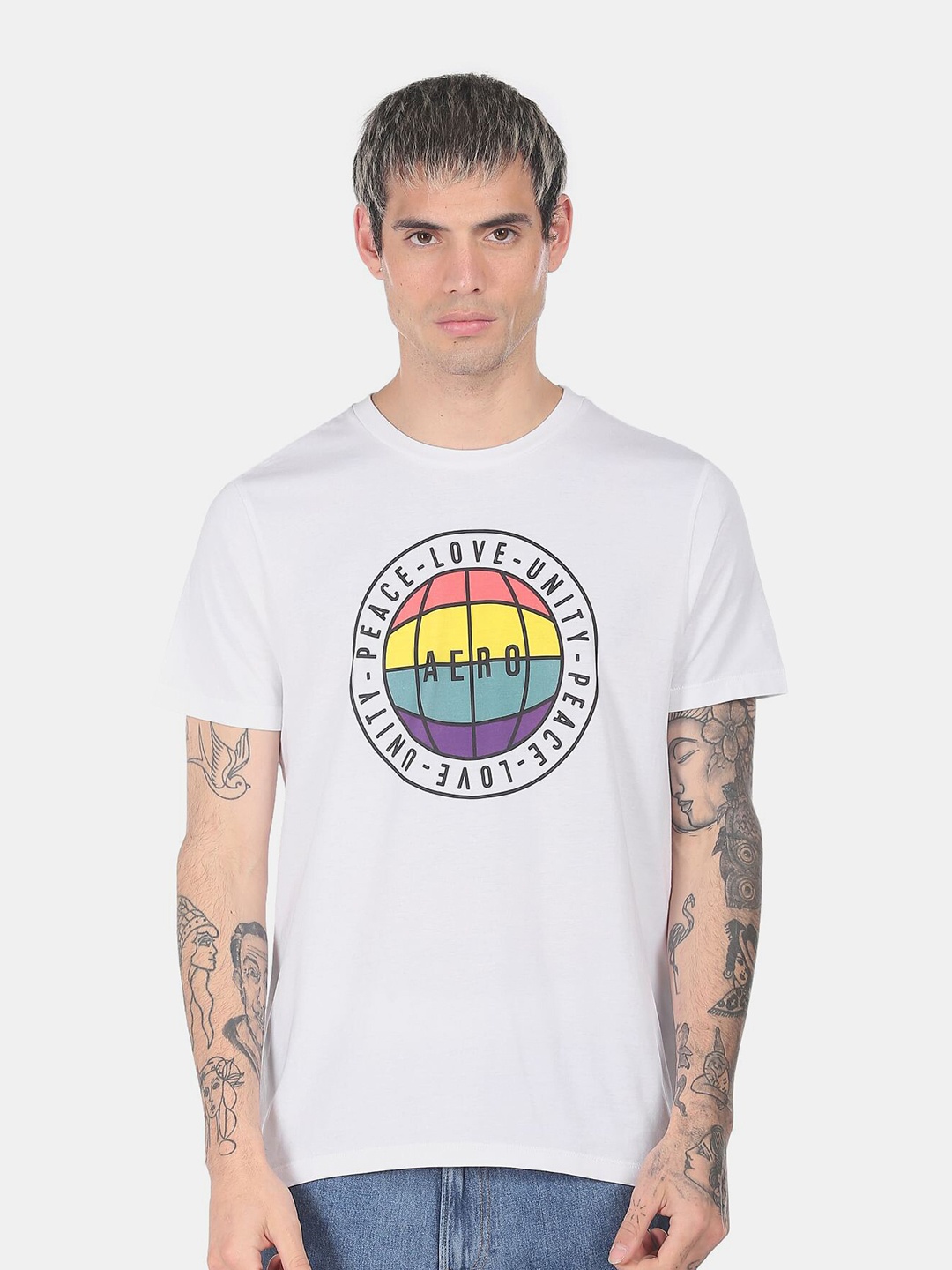 

Aeropostale Men White Graphic Printed T-shirt