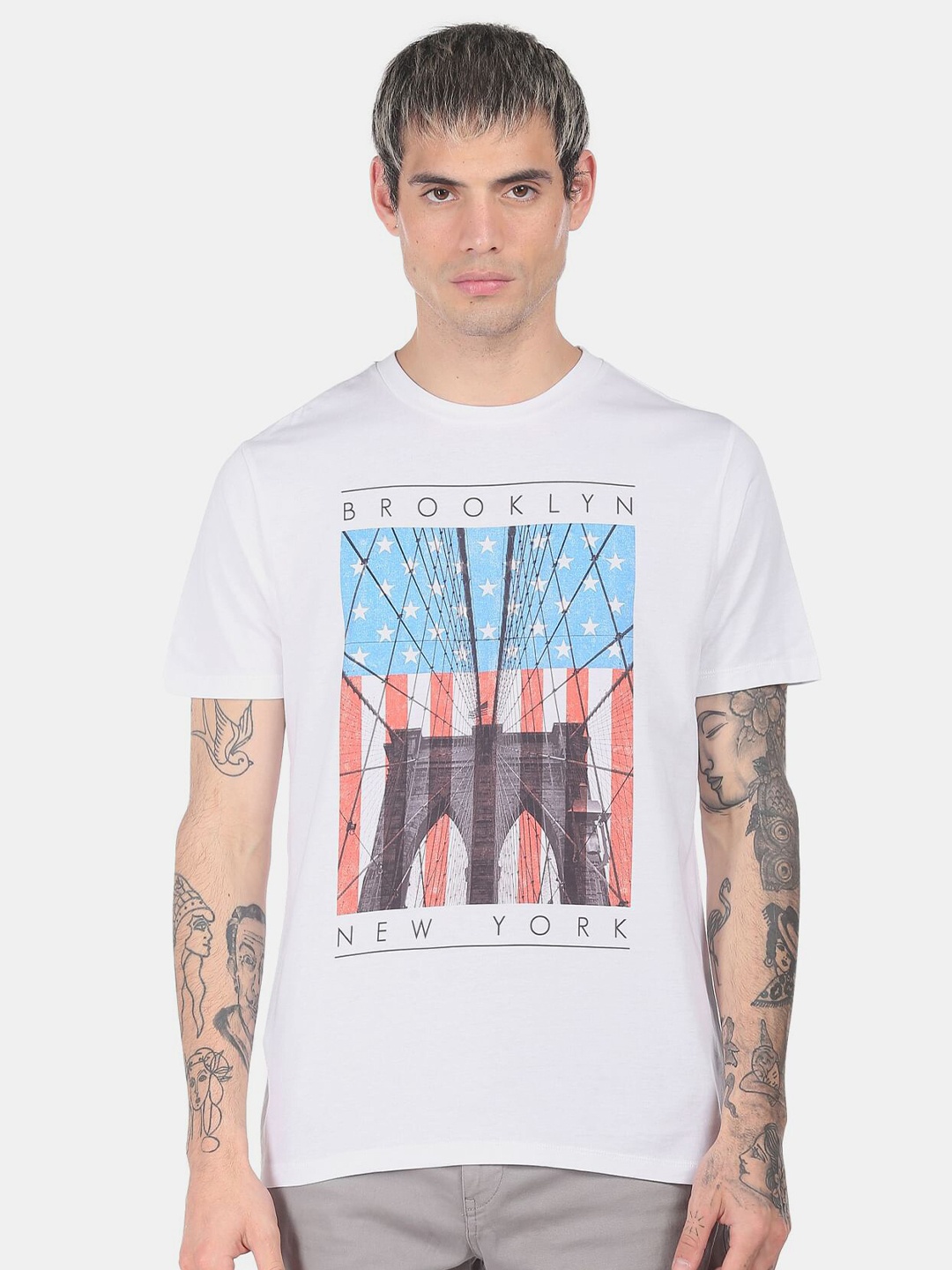 

Aeropostale Men White Printed T-shirt