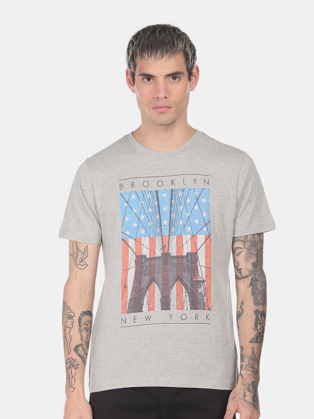 

Aeropostale Men Grey Typography Printed Regular Fit T-shirt