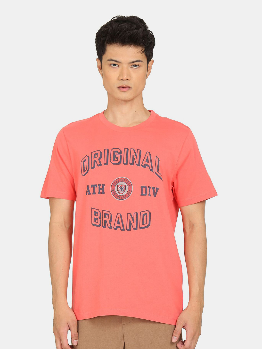 

Aeropostale Men Coral Typography Printed T-shirt