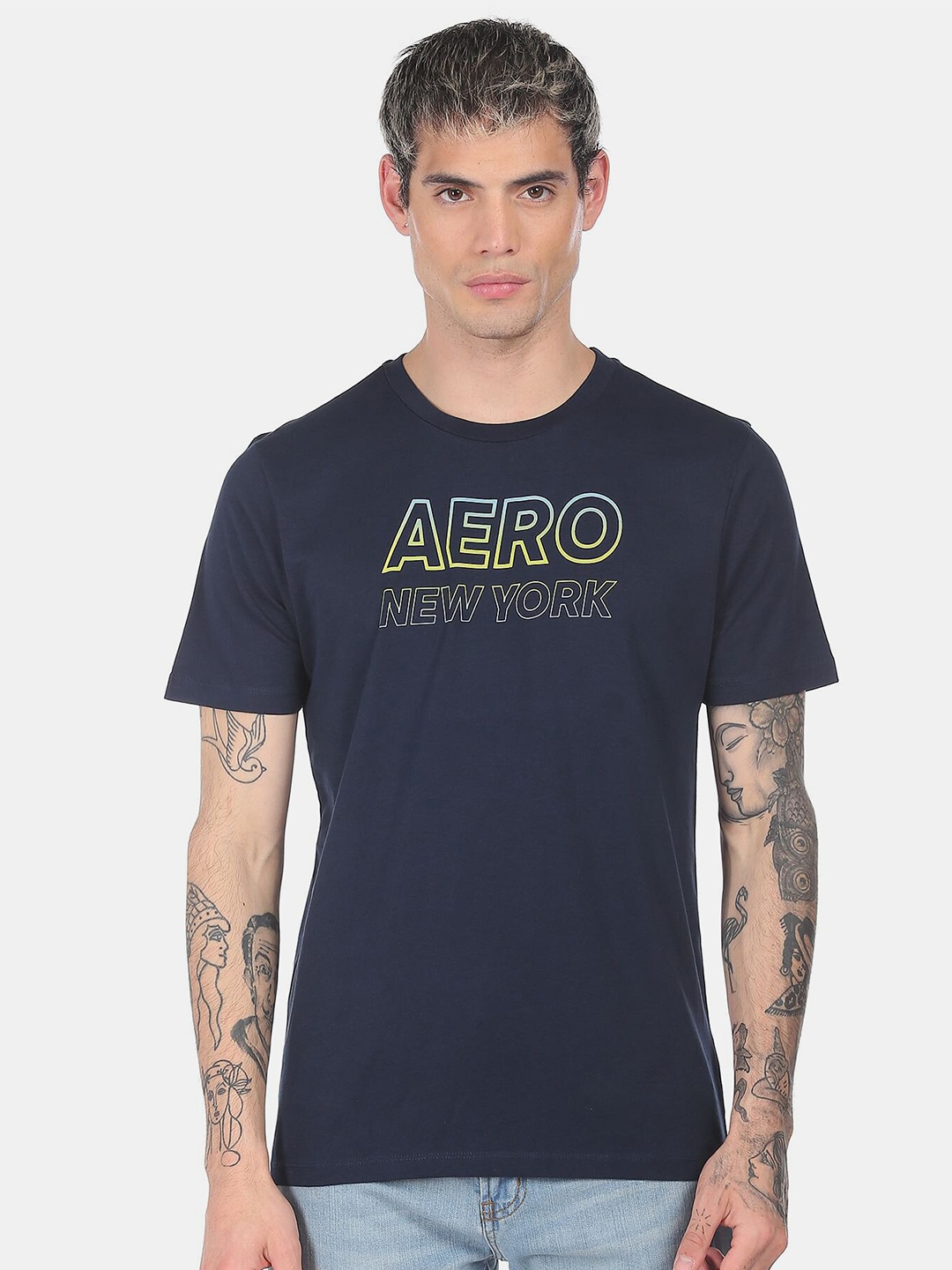 

Aeropostale Men Blue Typography Printed T-shirt
