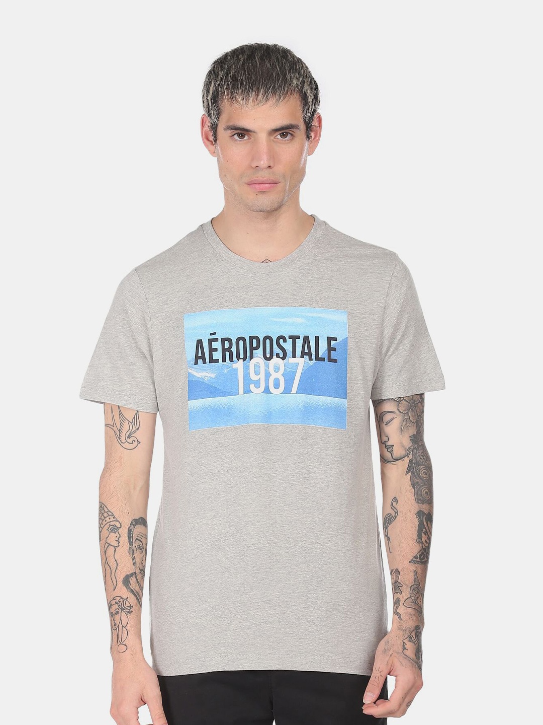 

Aeropostale Men Grey Printed T-shirt