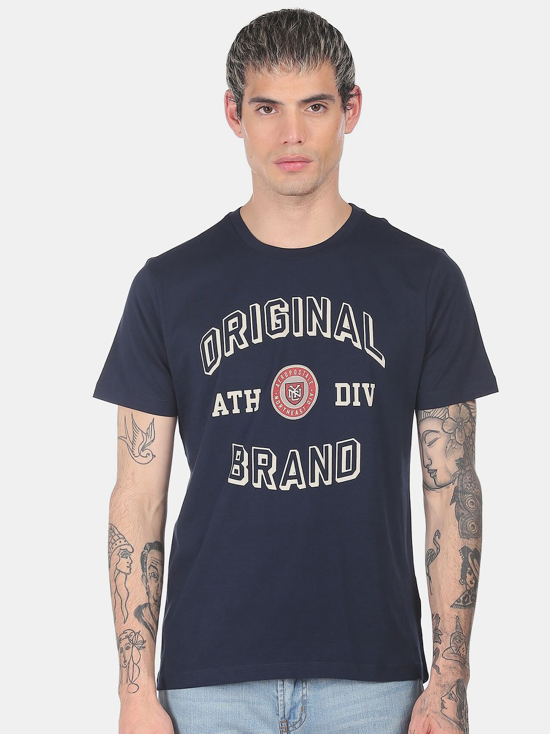 

Aeropostale Men Blue Cotton Typography Printed T-shirt